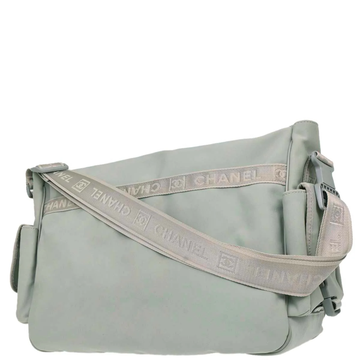 Chanel Gray Nylon Sport Line Choco Bar Shoulder Bag - Image 2
