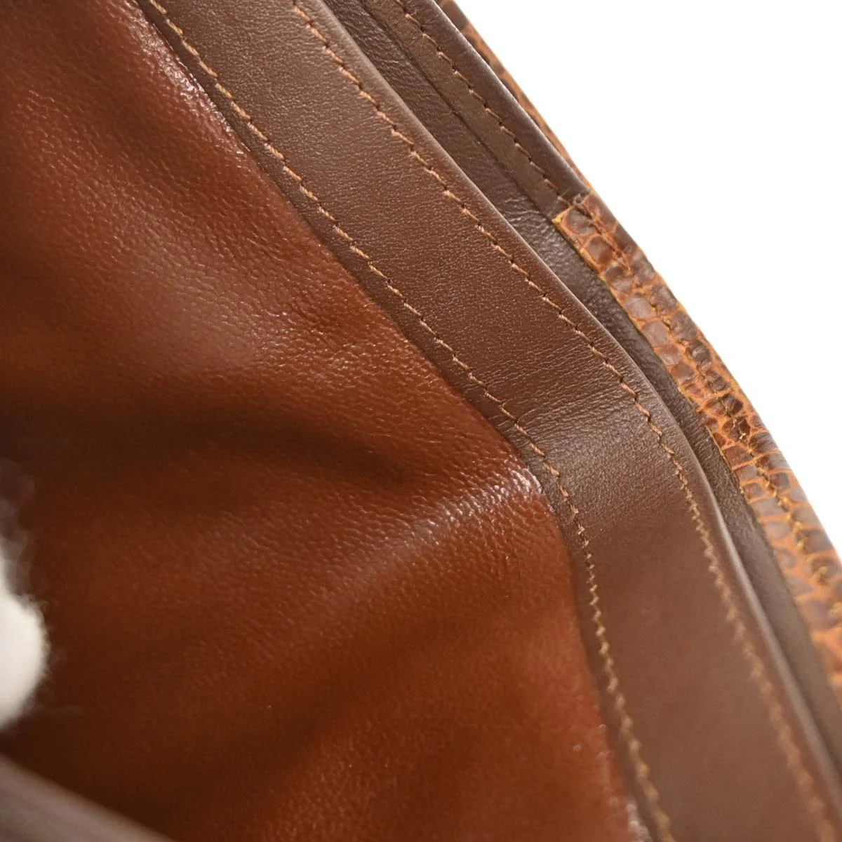 Yves Saint Laurent Brown Embossed Leather Wallet - Image 13