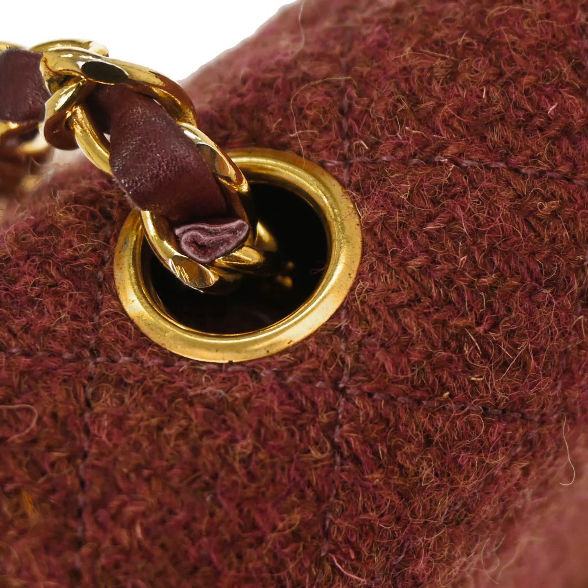 Chanel Brown Wool Straight Flap Shoulder Bag - Image 11