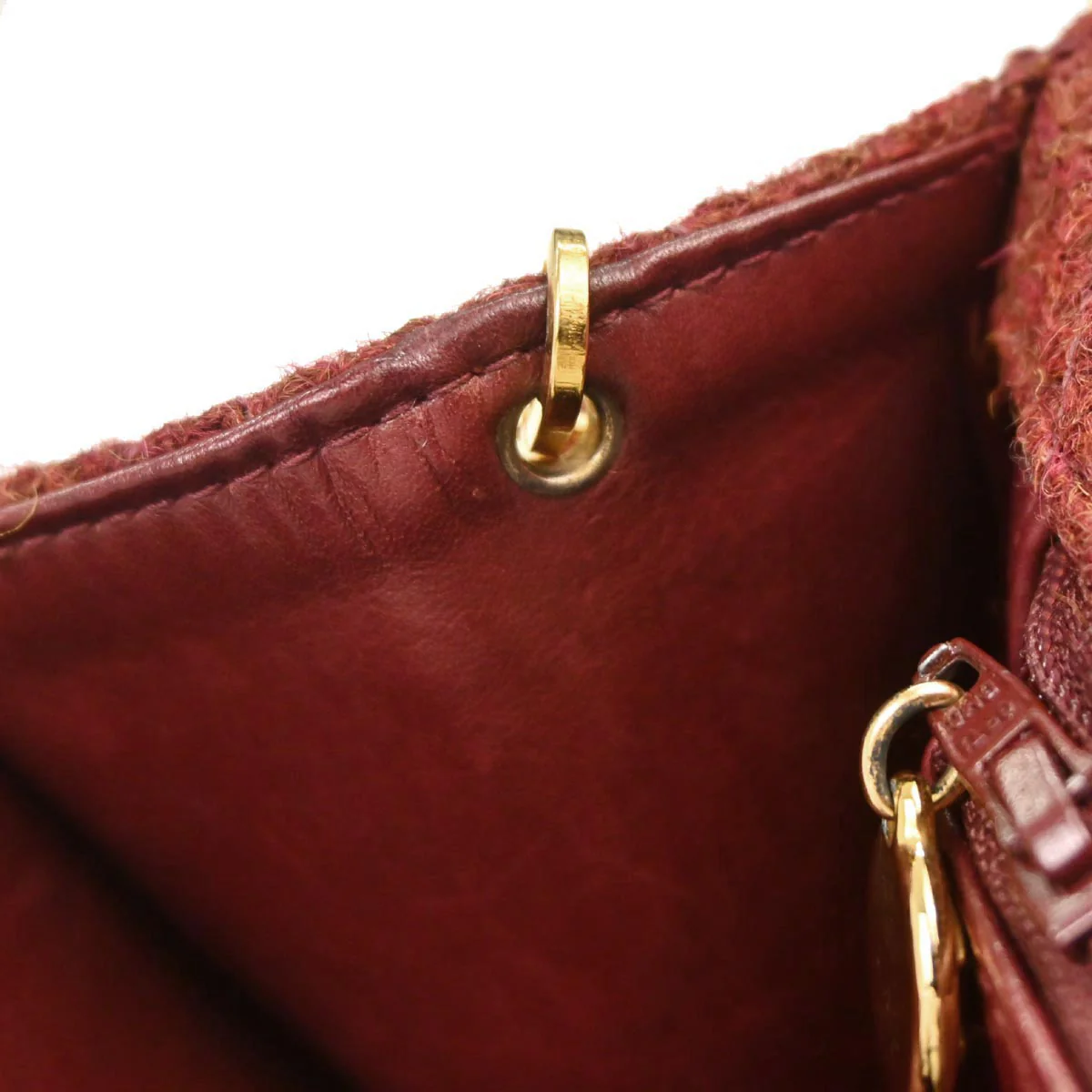 Chanel Brown Wool Straight Flap Shoulder Bag - Image 15