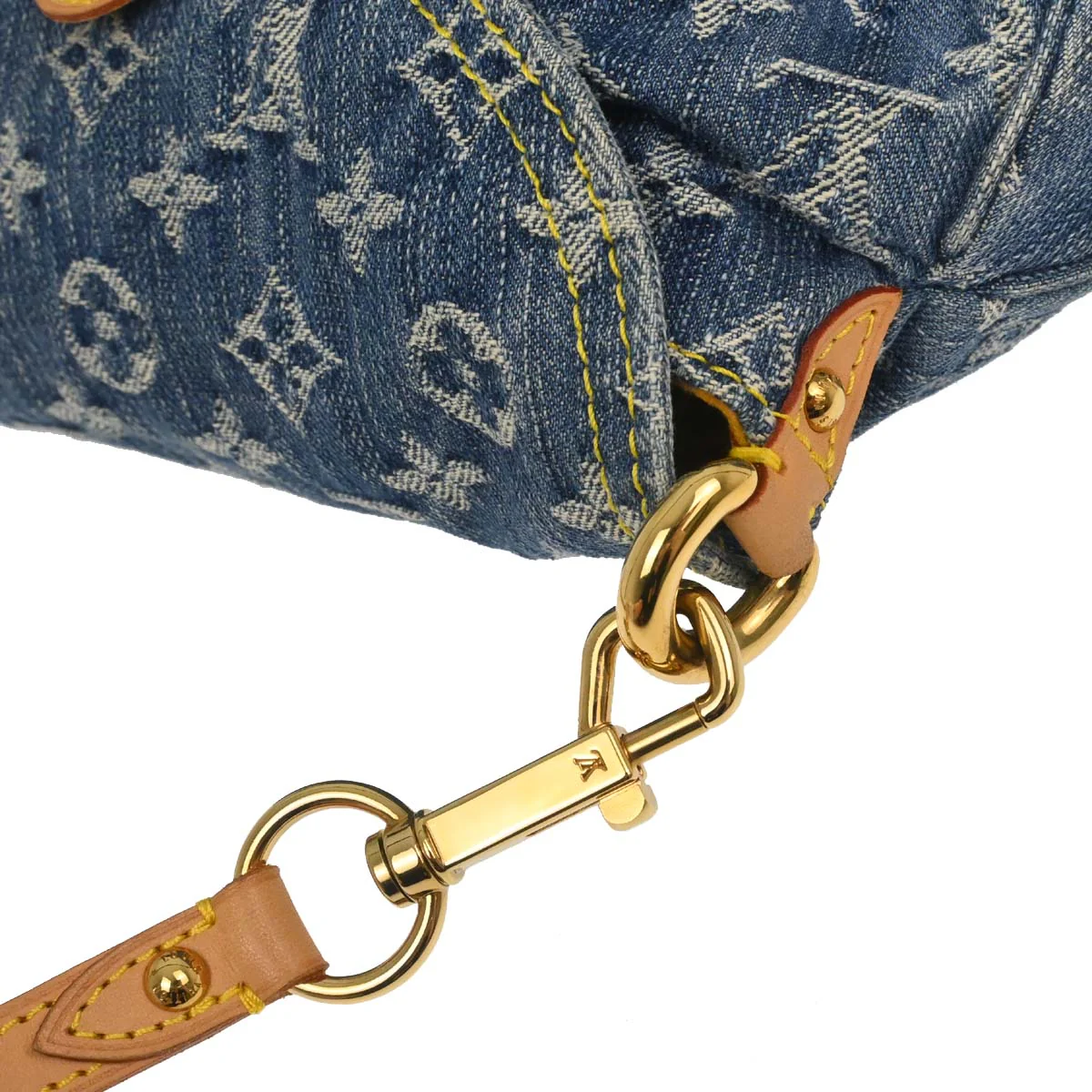 Louis Vuitton Blue Monogram Denim Mini Pleaty Handbag M95050 - Image 8