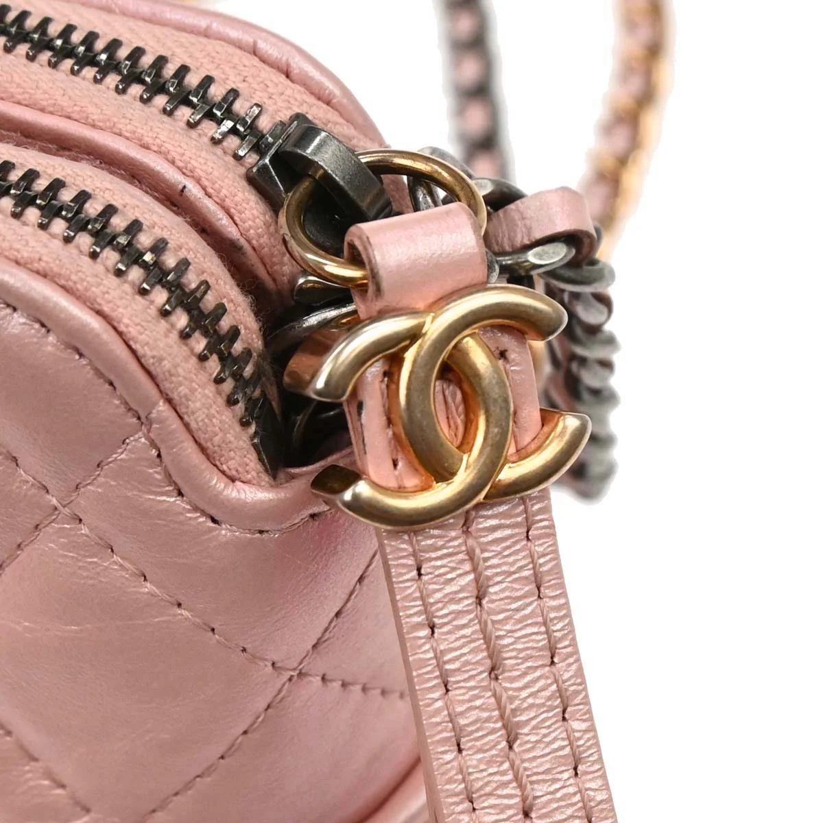 Chanel 2019 Light Pink Lambskin Calfskin Gabrielle Shoulder Bag - Image 10