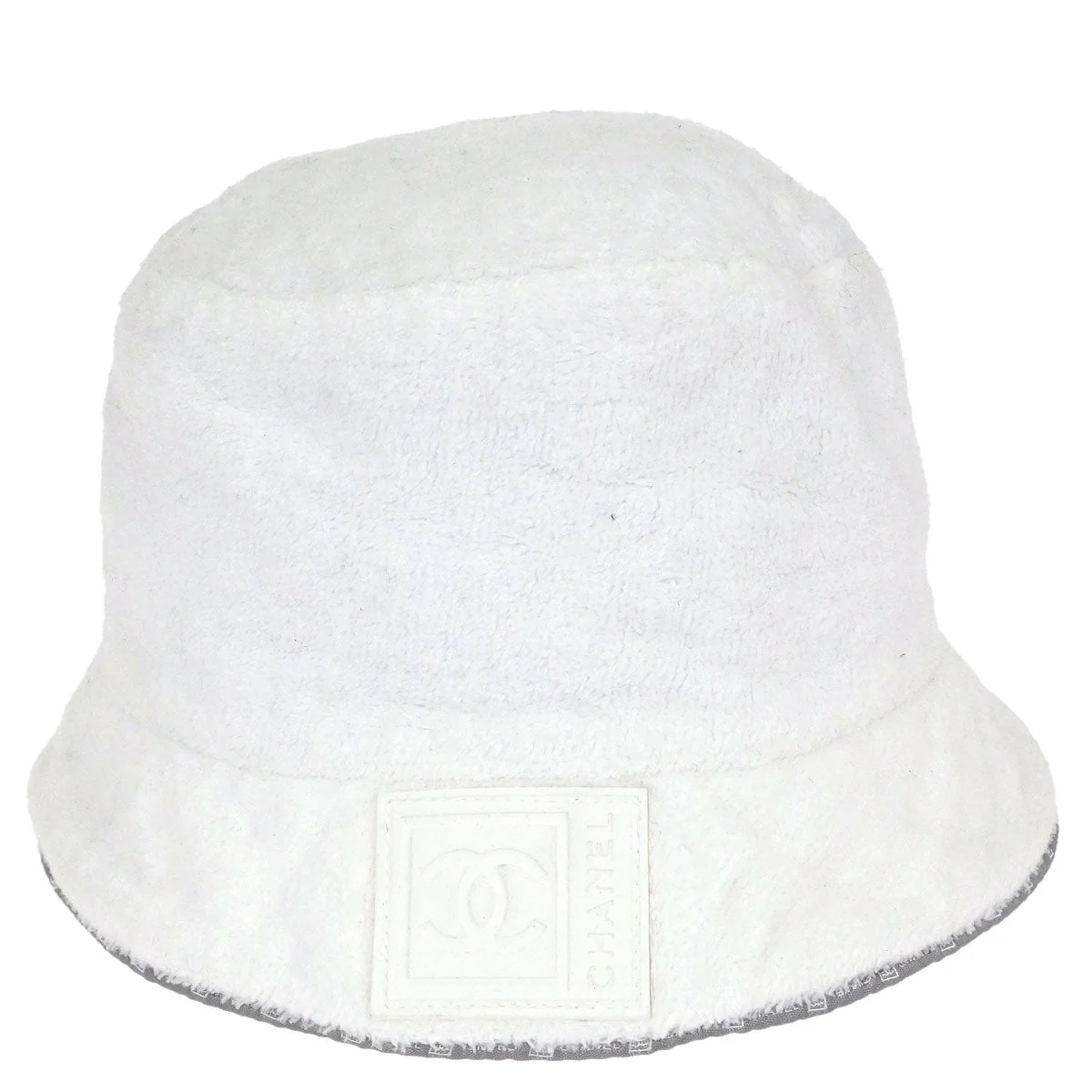 Chanel White Sport Line Bucket Hat #M Small Good