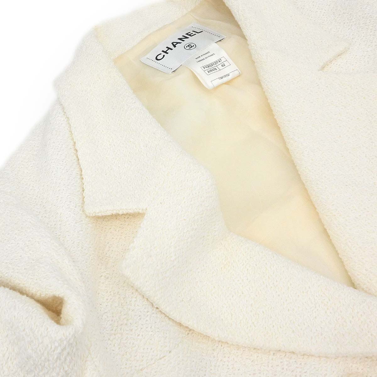 Chanel 2012 Single Breasted Jacket White #42 - Image 6