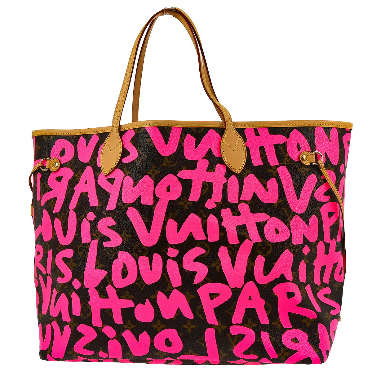 Louis Vuitton Pink Monogram Graffiti Neverfull GM Tote Bag M93701 - Image 2