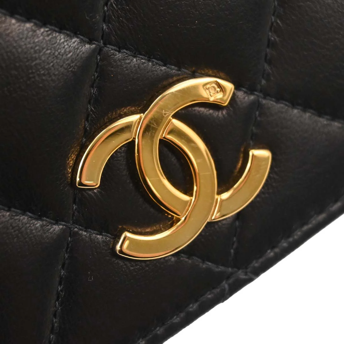 Chanel 2000-2002 Black Lambskin Turnlock Mini Full Flap Shoulder Bag - Image 13