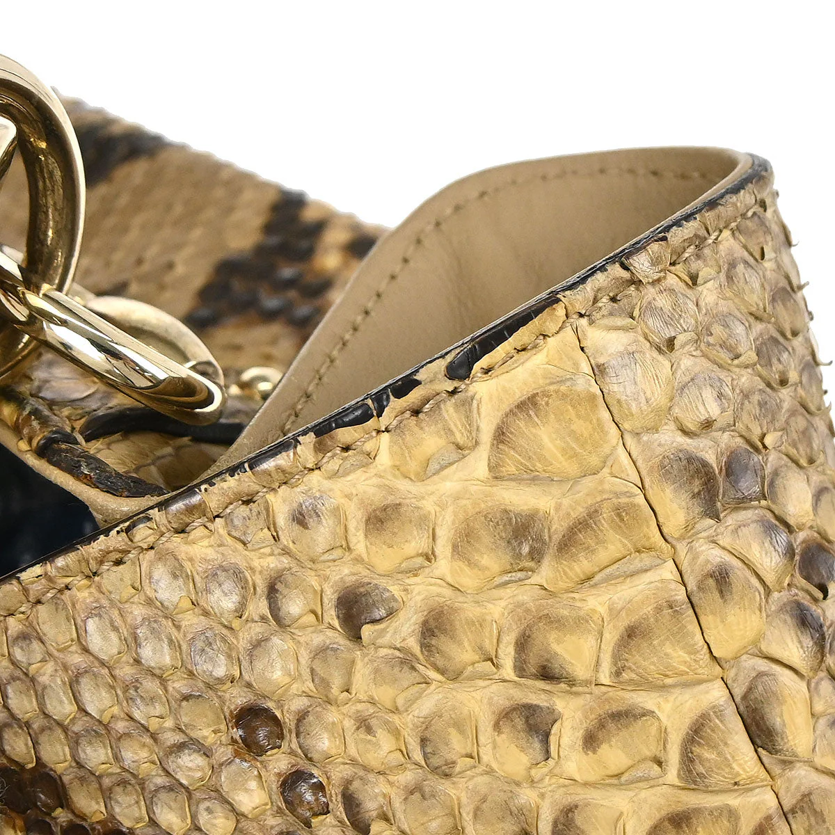 Gucci * Beige Python Bamboo 2way Handbag - Image 10