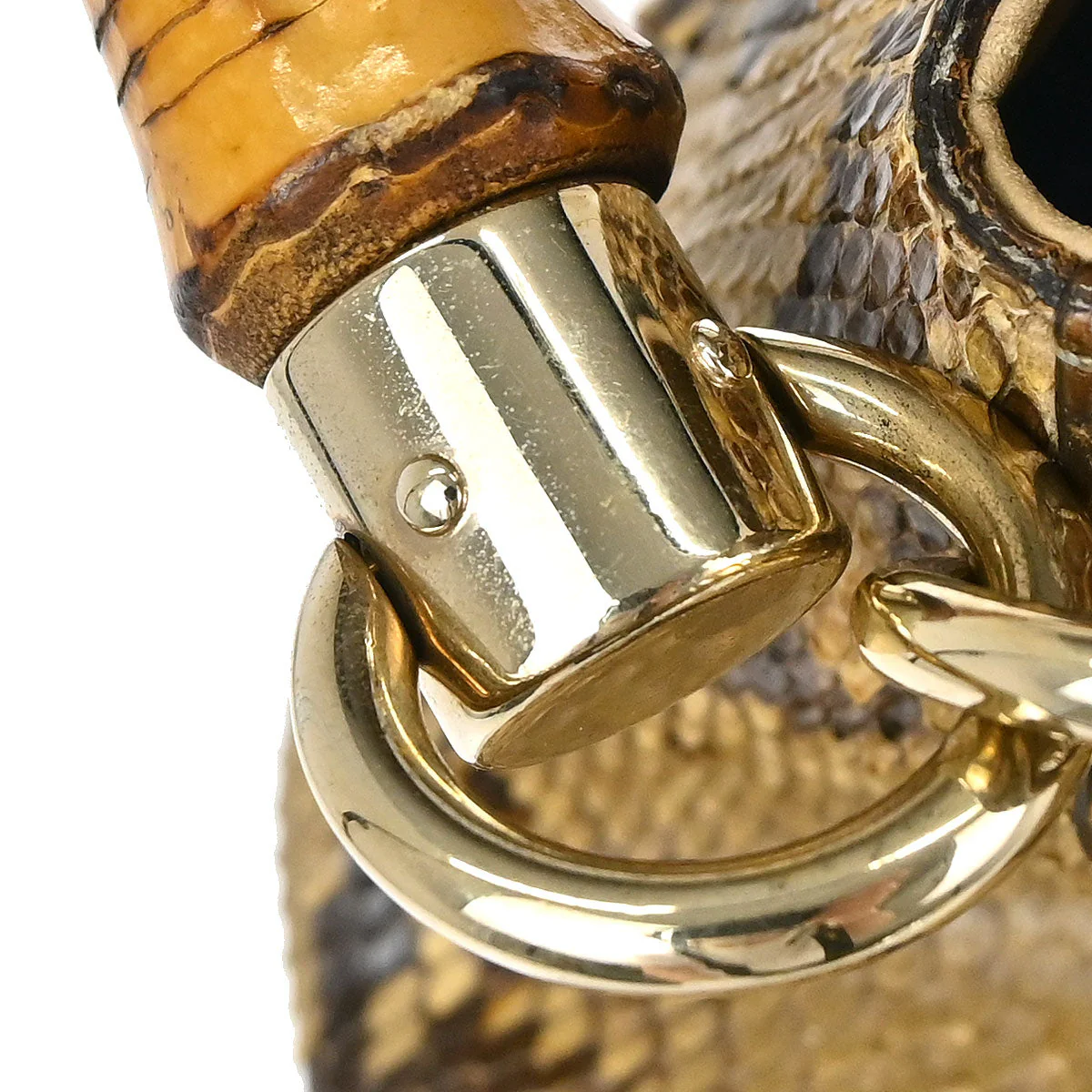Gucci * Beige Python Bamboo 2way Handbag - Image 11