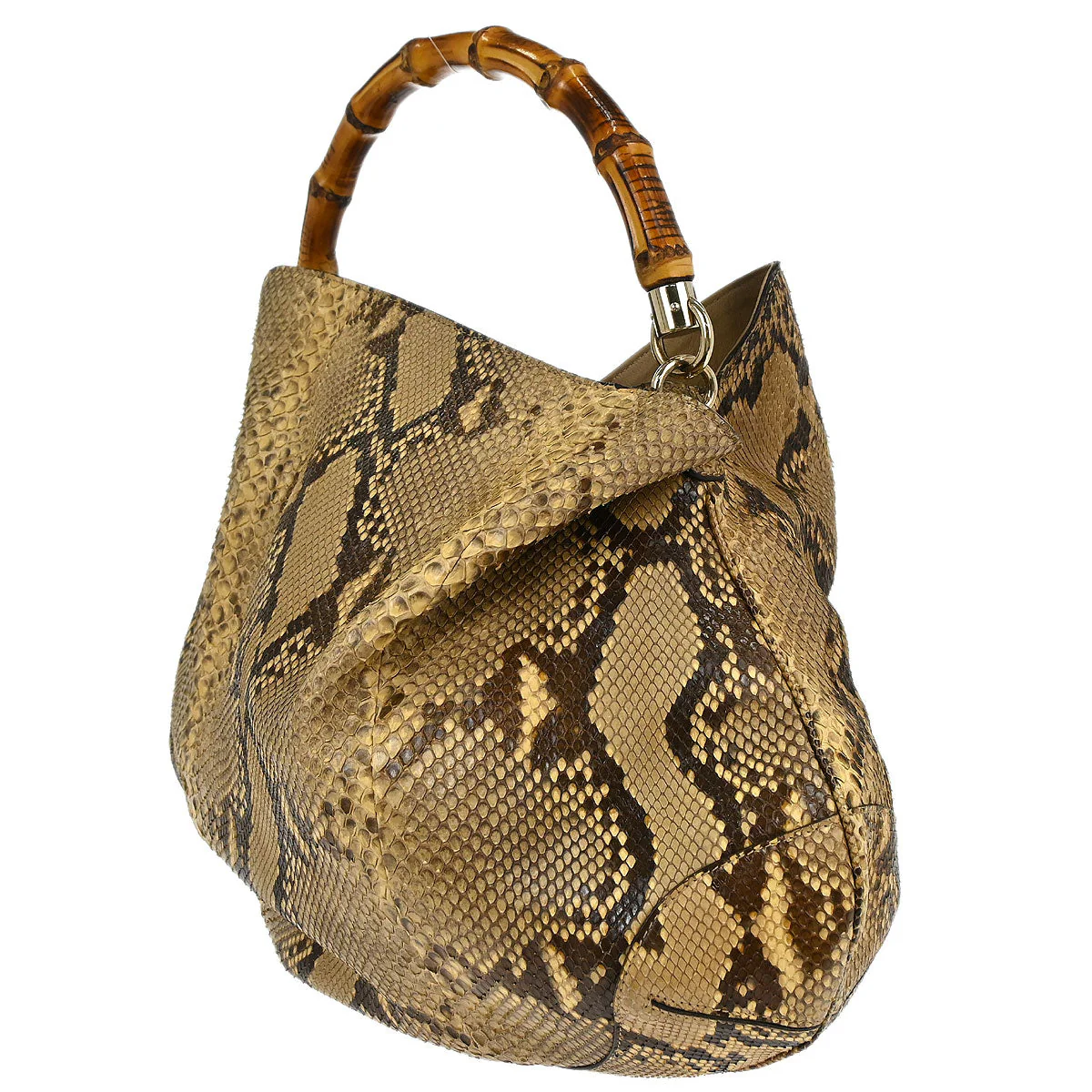 Gucci * Beige Python Bamboo 2way Handbag - Image 3