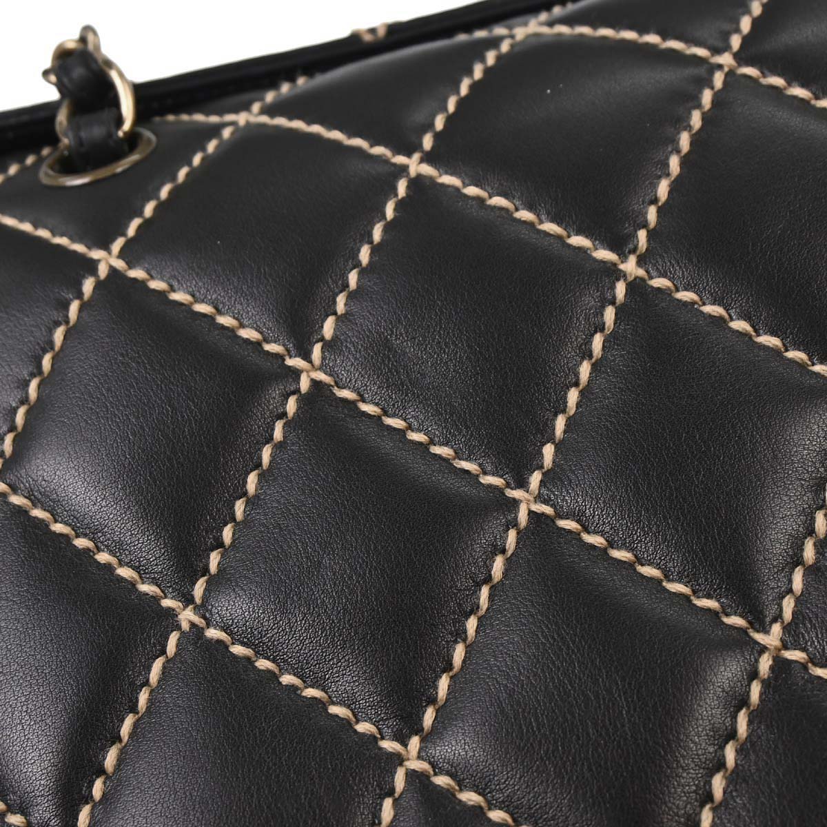 Chanel Black Calfskin Wild Stitch Handbag - Image 7