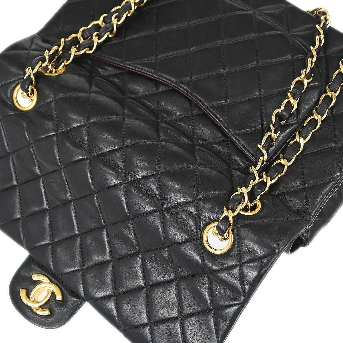 Chanel Black Lambskin Medium Classic Double Flap Shoulder Bag - Image 11