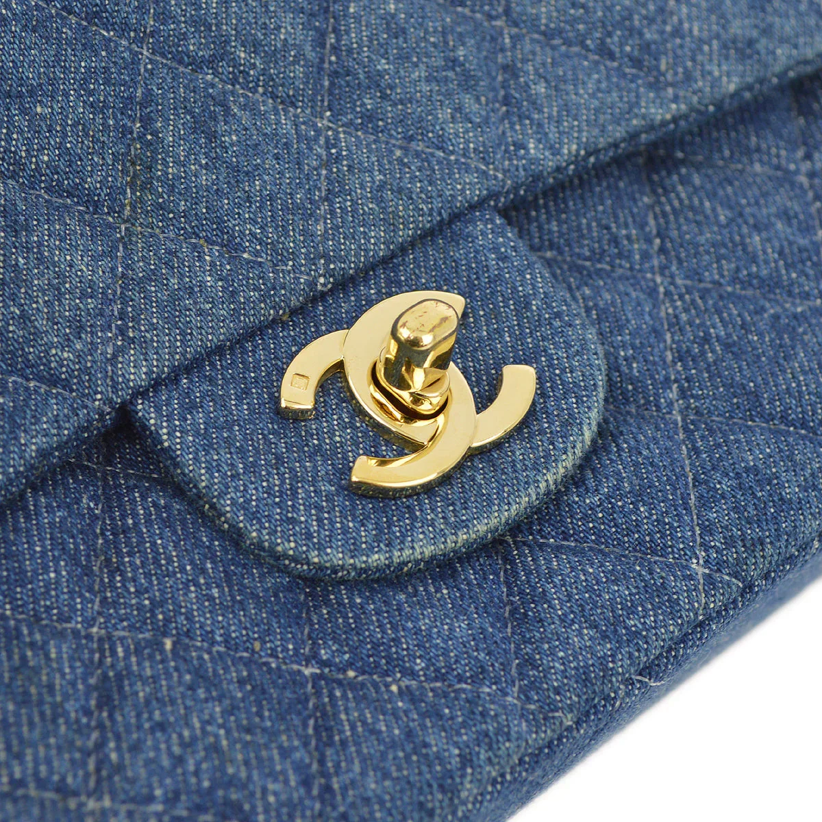 Chanel 1997-1999 Denim Medium Classic Double Flap Bag - Image 3
