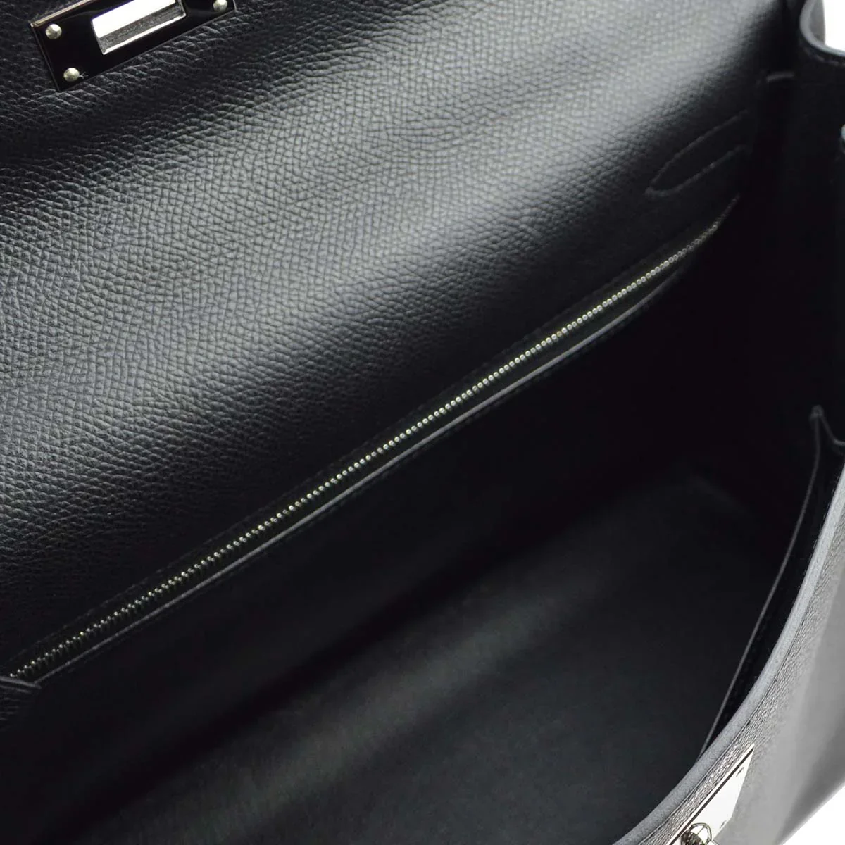 Hermes 2005 Black Epsom Kelly 32 Retourne 2way Shoulder Handbag - Image 9