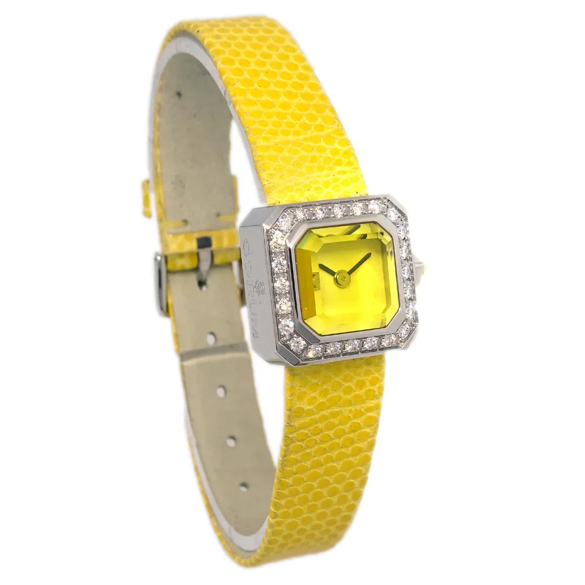 Corum * Sugar Cube Ref.137.425.47 Quartz Watch SS Diamond Yellow - Image 2