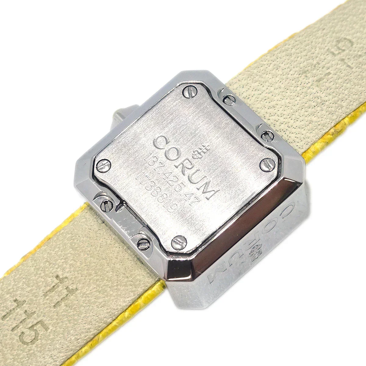 Corum * Sugar Cube Ref.137.425.47 Quartz Watch SS Diamond Yellow - Image 5