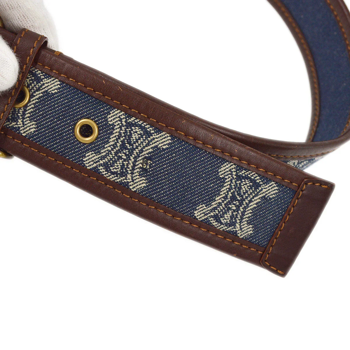 Celine Blue Denim Macadam Belt Bum Bag - Image 9