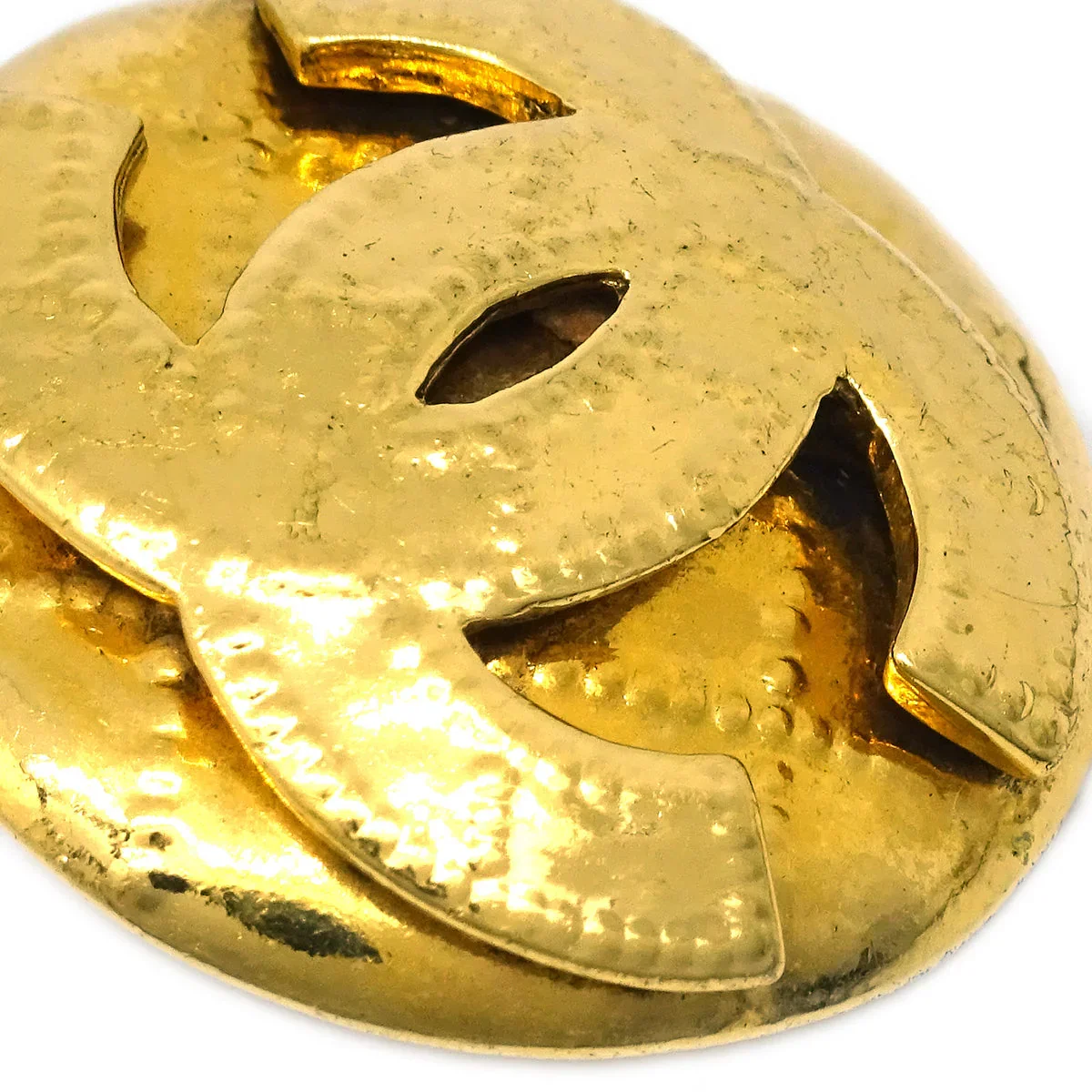 Chanel Button Earrings Clip-On Gold 94P - Image 2