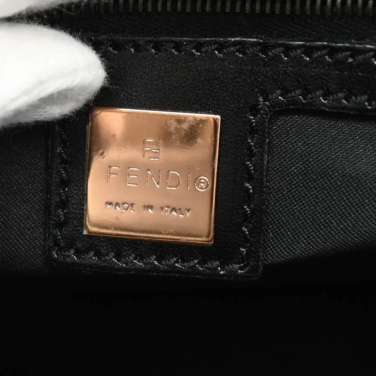 Fendi 2001 Brown Zucchino Handbag - Image 9