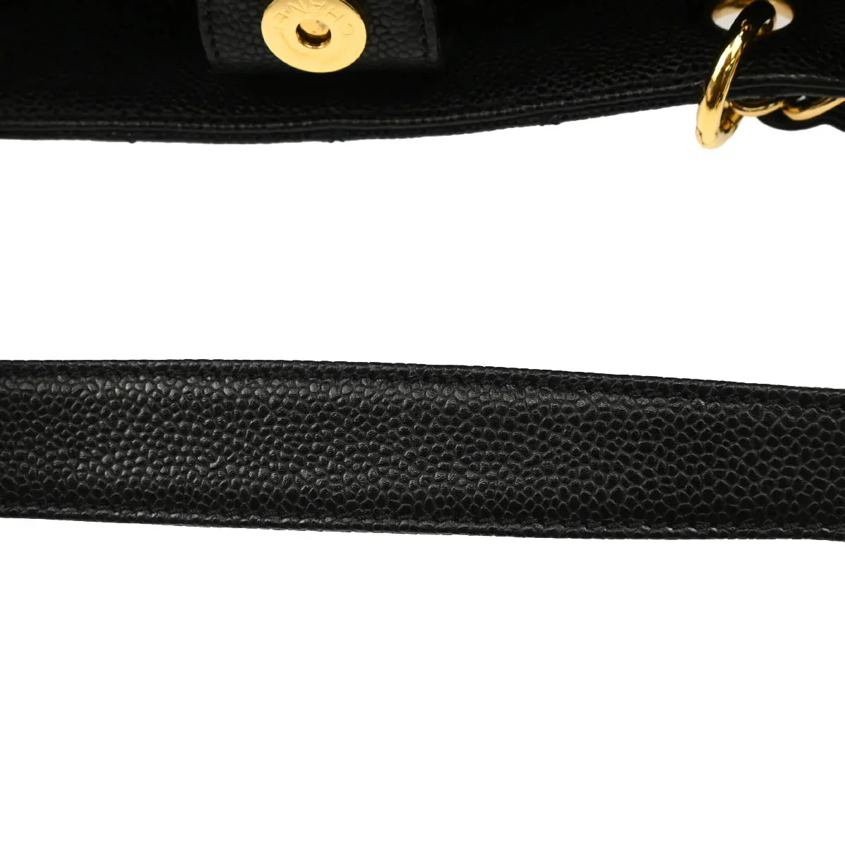 Chanel 2008-2009 Black Caviar Petite Shopping Tote PST Chain Handbag - Image 7