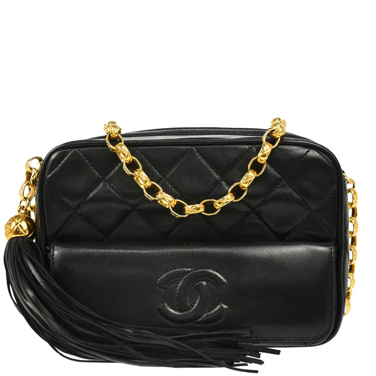 Chanel Black Lambskin Camera Bag Mini