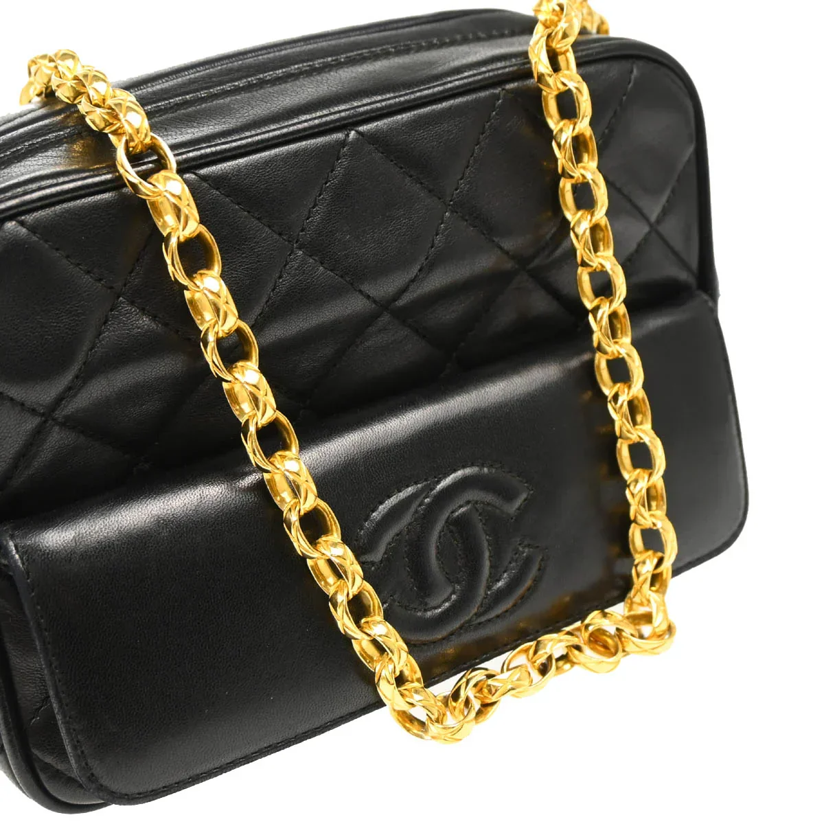 Chanel Black Lambskin Camera Bag Mini - Image 3