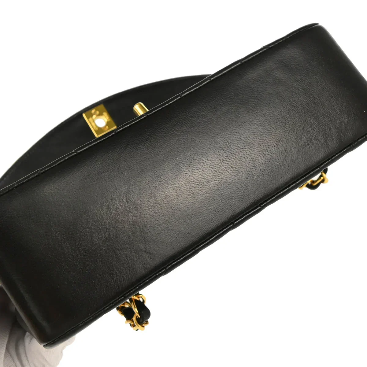 Chanel 1994-1996 Black Lambskin Small Diana Shoulder Bag - Image 5