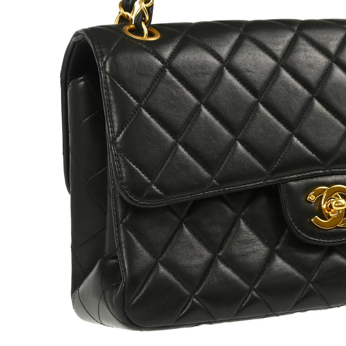 Chanel 1994-1996 Black Lambskin Double Sided Classic Flap Shoulder Bag - Image 3