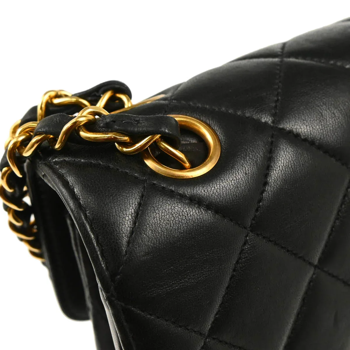 Chanel 1994-1996 Black Lambskin Double Sided Classic Flap Shoulder Bag - Image 8