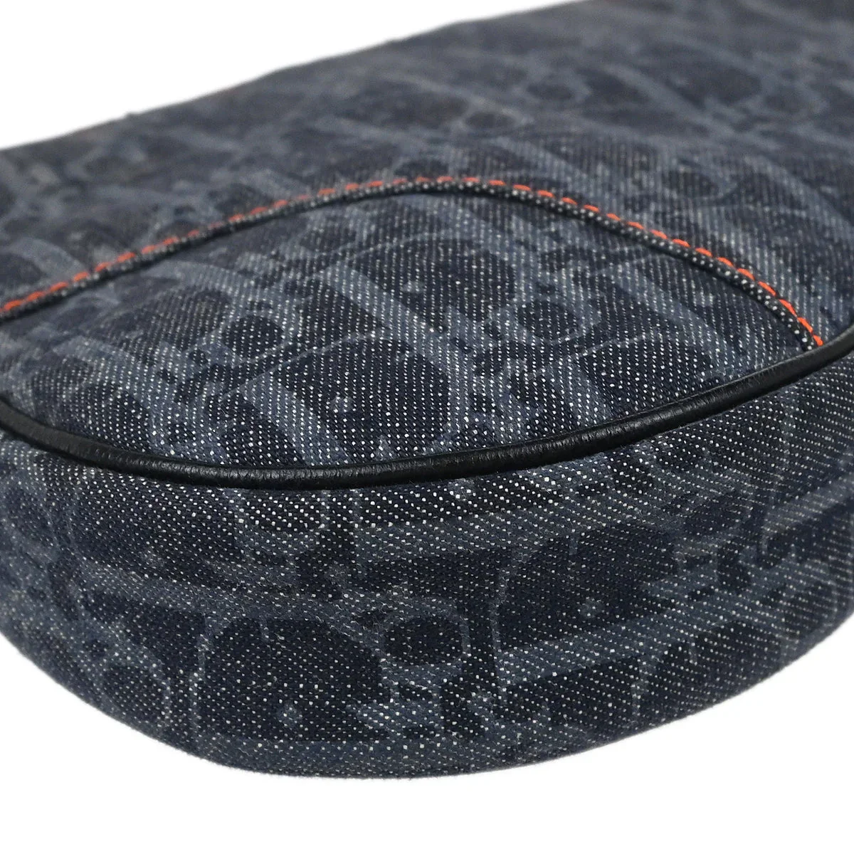 Christian Dior 2005 Navy Denim Trotter Saddle Handbag - Image 4