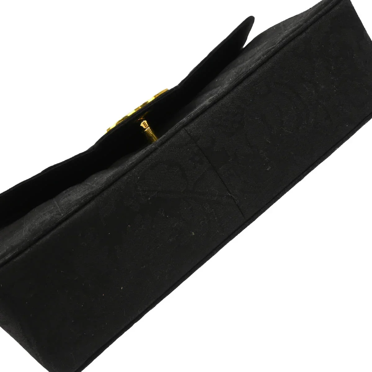 Chanel 1991-1994 Black Cotton Jumbo Mademoiselle Classic Flap Bag - Image 5