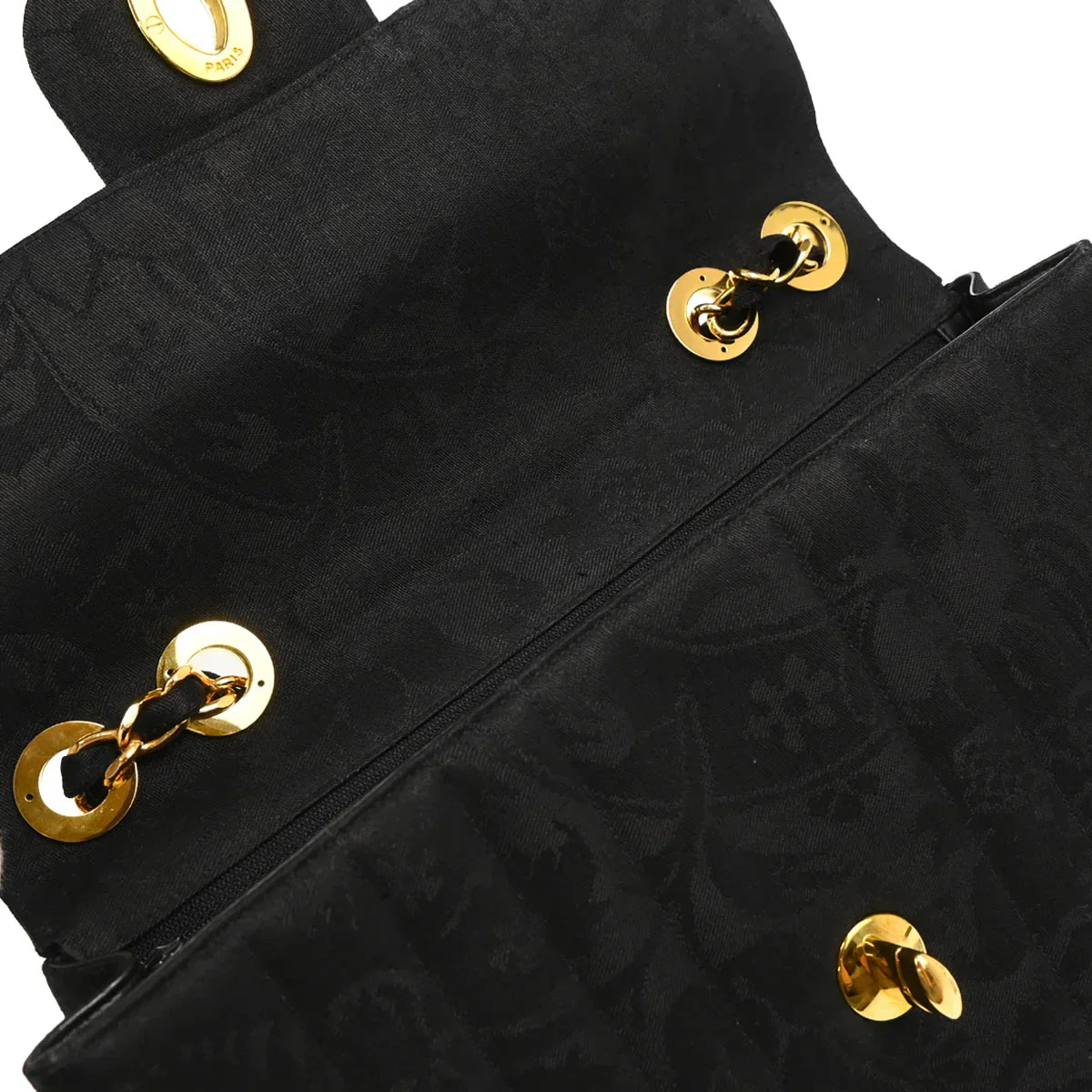 Chanel 1991-1994 Black Cotton Jumbo Mademoiselle Classic Flap Bag - Image 8