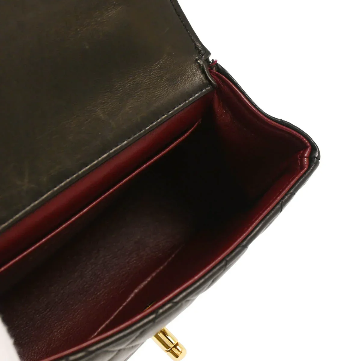 Chanel 1991-1994 Black Lambskin Micro Classic Flap Handbag - Image 4