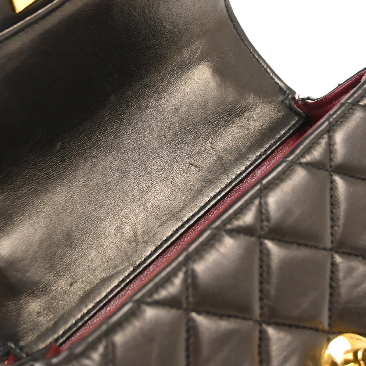 Chanel 1991-1994 Black Lambskin Micro Classic Flap Handbag - Image 8