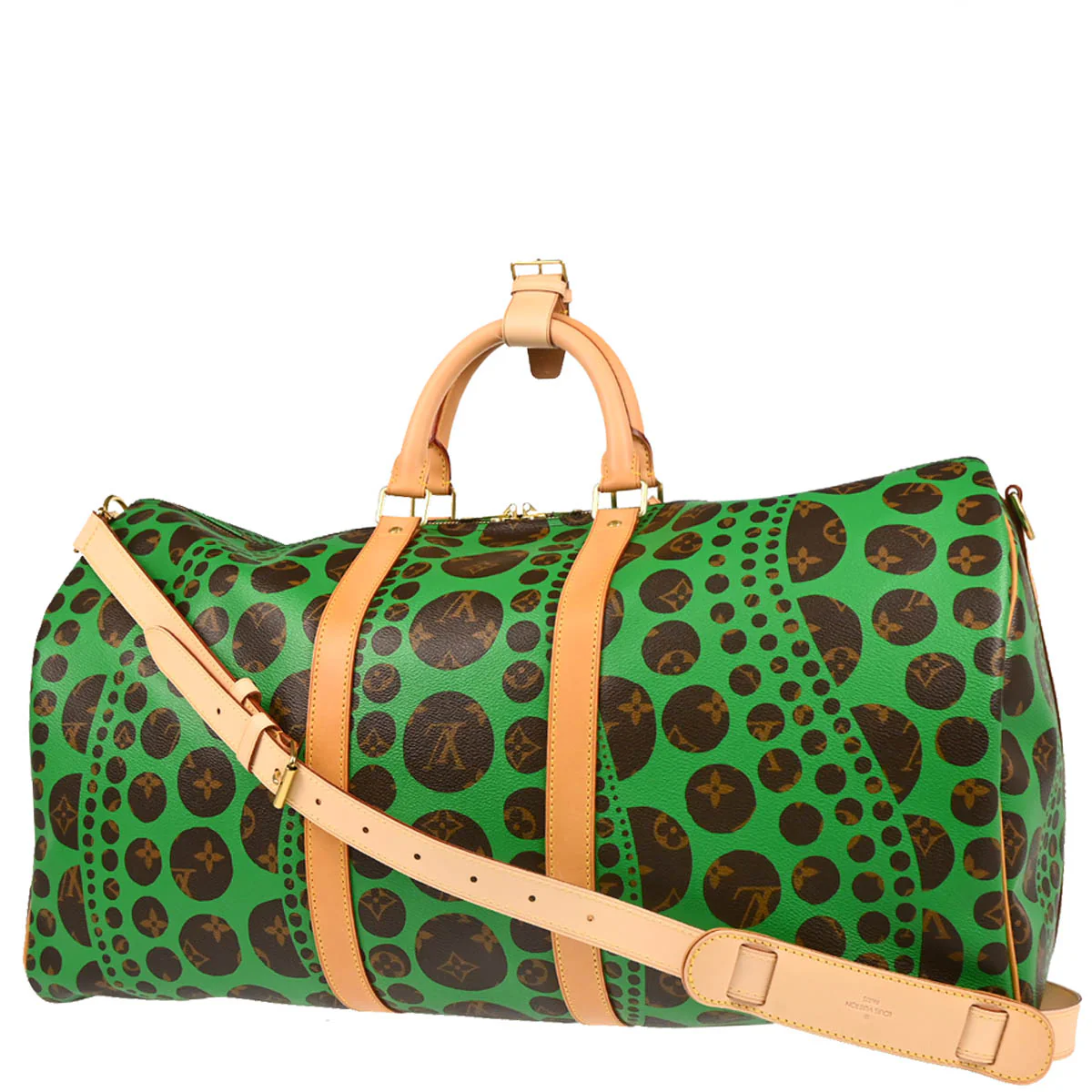 Louis Vuitton 2012 Pumpkin Dot Keepall Bandouliere 55 Duffle 2way Handbag M40696 - Image 2