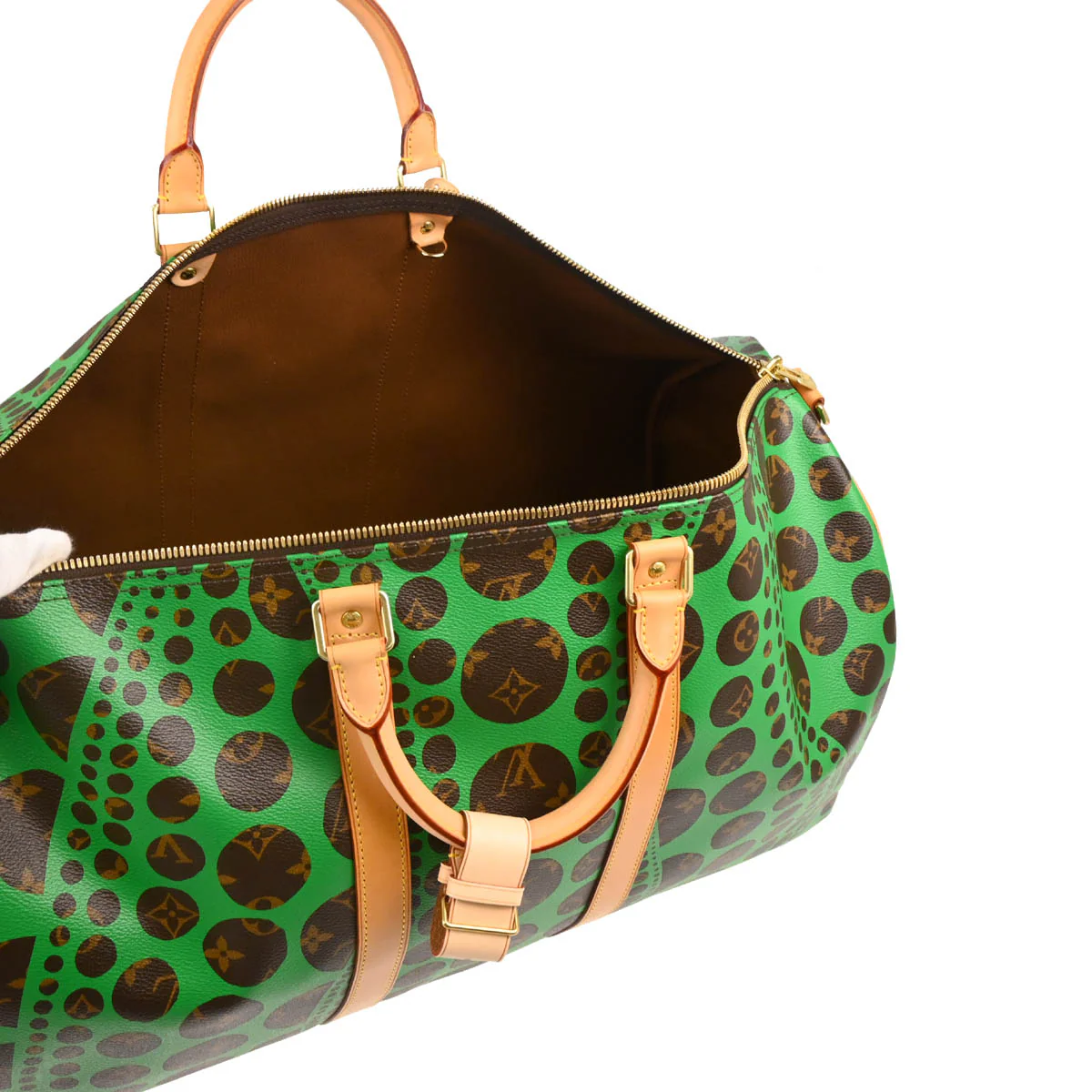 Louis Vuitton 2012 Pumpkin Dot Keepall Bandouliere 55 Duffle 2way Handbag M40696 - Image 4