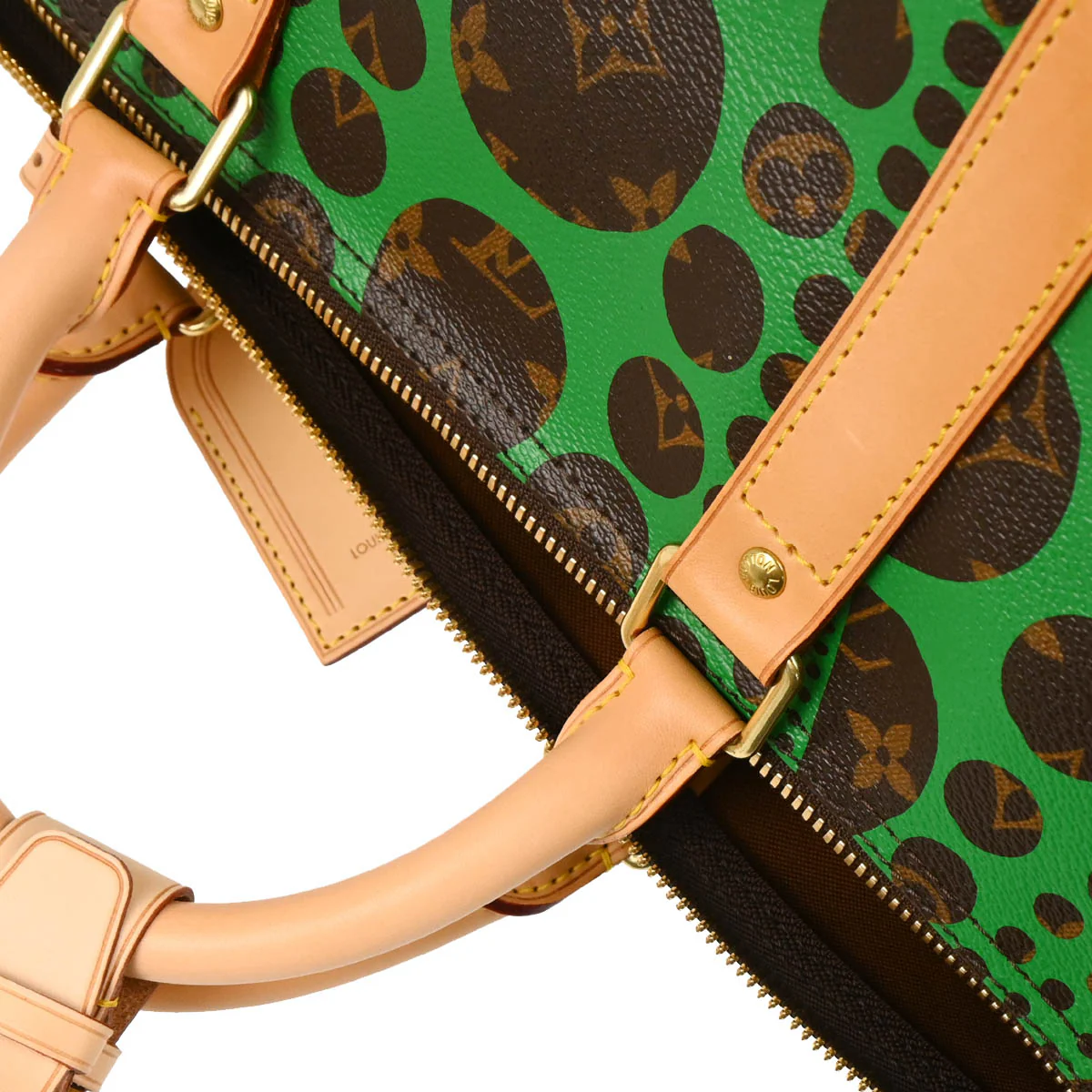 Louis Vuitton 2012 Pumpkin Dot Keepall Bandouliere 55 Duffle 2way Handbag M40696 - Image 7
