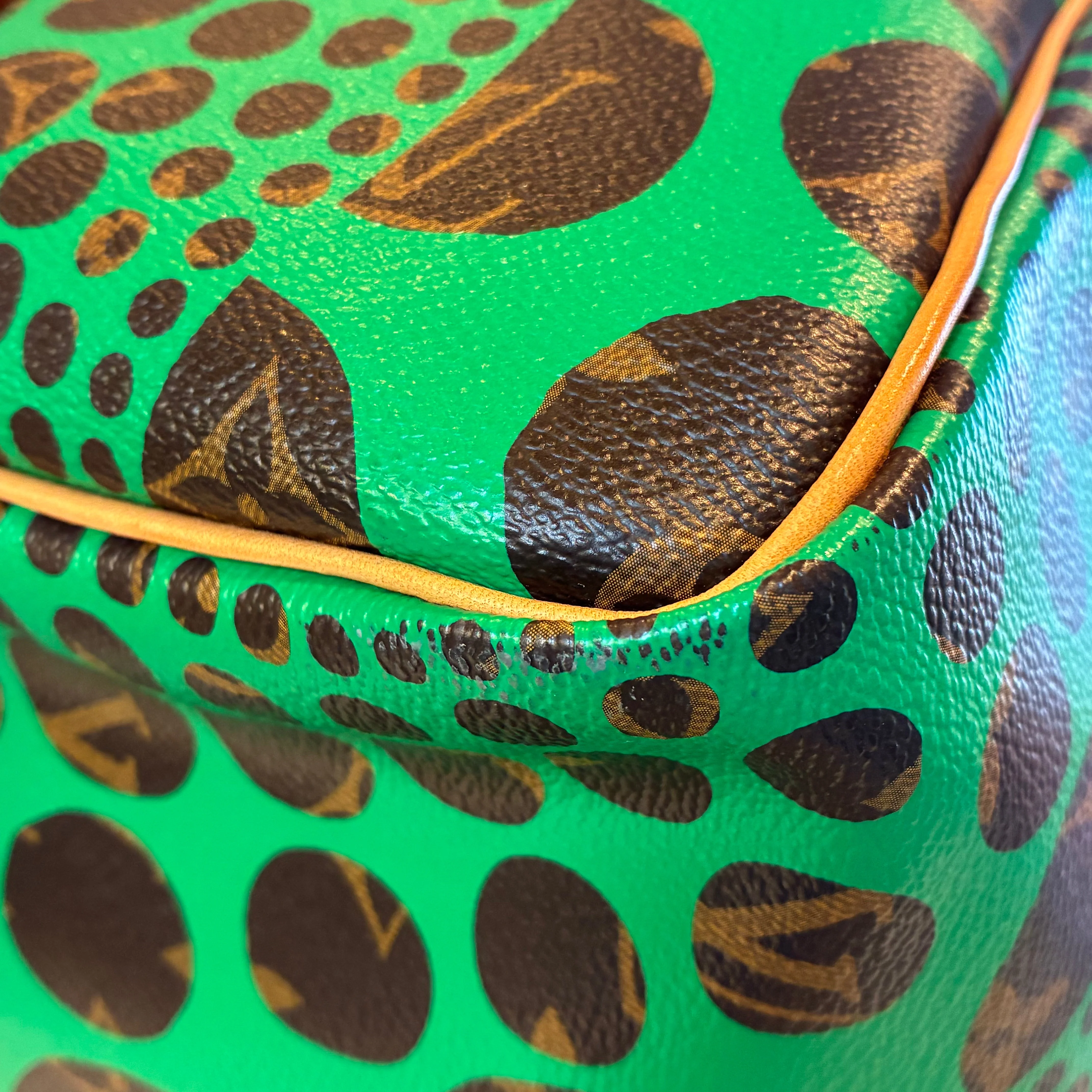 Louis Vuitton 2012 Pumpkin Dot Keepall Bandouliere 55 Duffle 2way Handbag M40696 - Image 9