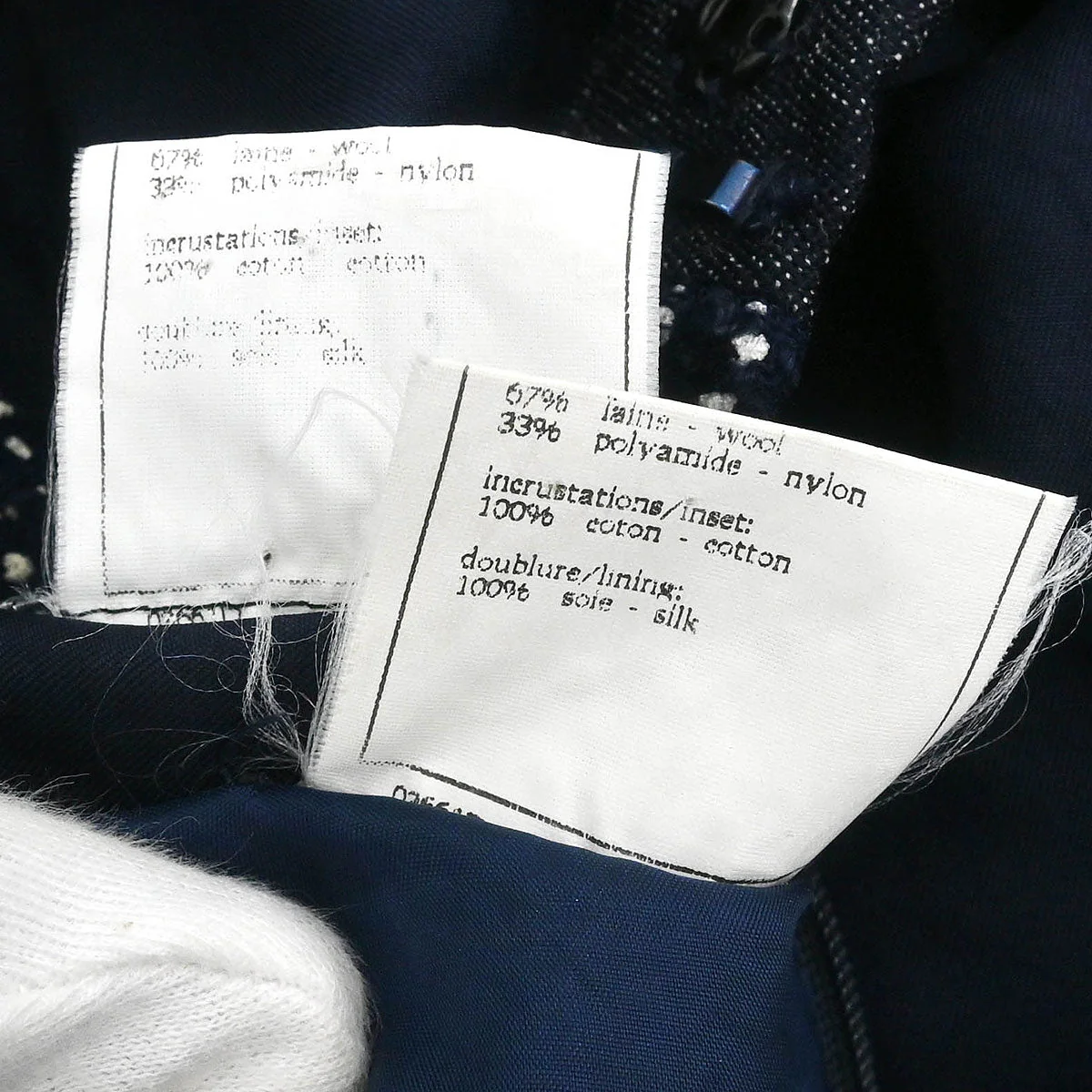 Chanel 1996 Setup Suit Jacket Skirt Navy #38 - Image 11