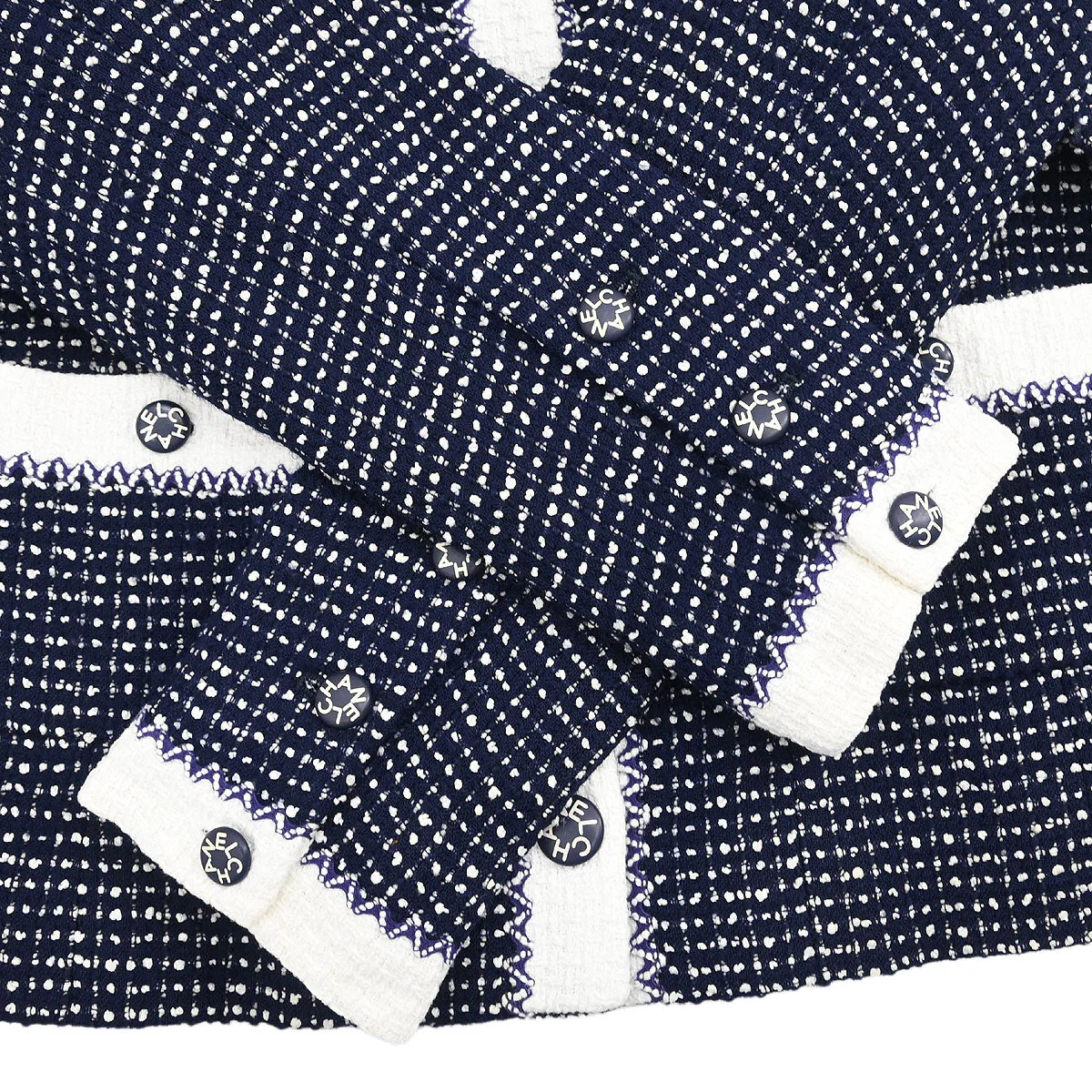 Chanel 1996 Setup Suit Jacket Skirt Navy #38 - Image 5