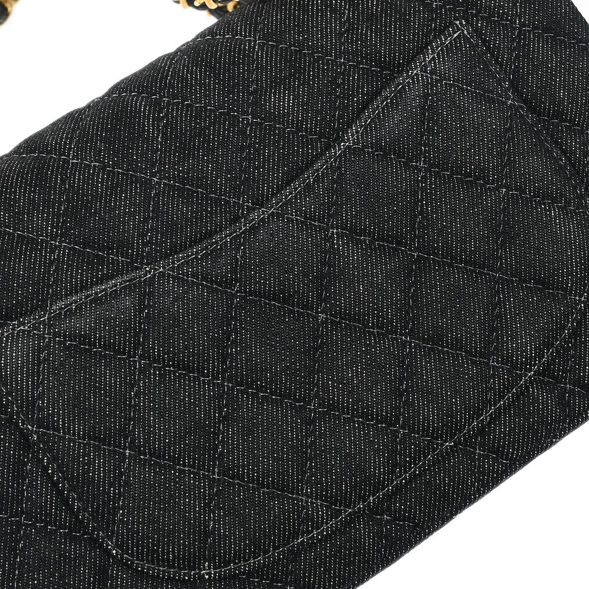 Chanel 1997-1999 Indigo Denim Small Classic Double Flap Shoulder Bag - Image 5