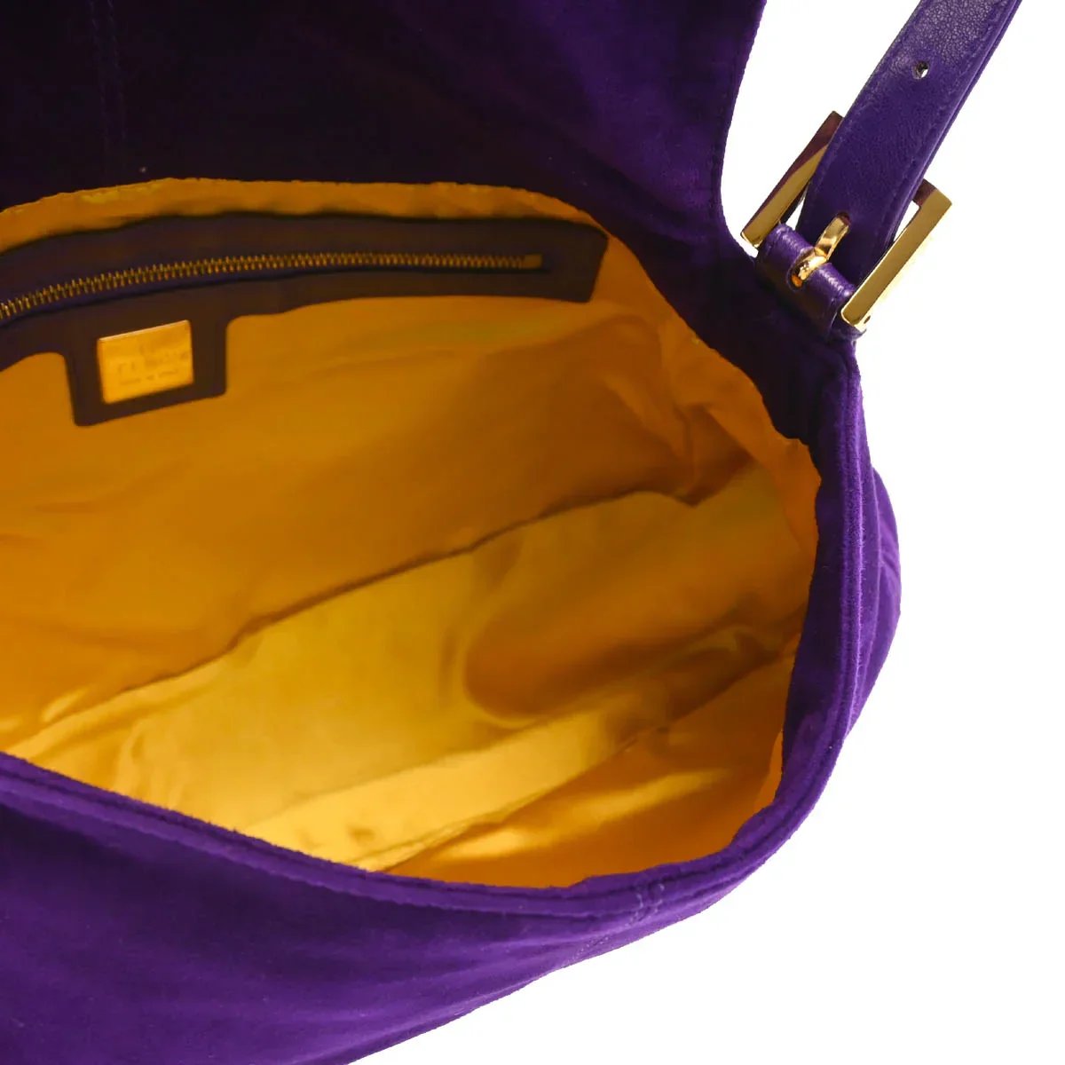 Fendi 2000 Purple Suede Mamma Baguette Handbag - Image 4