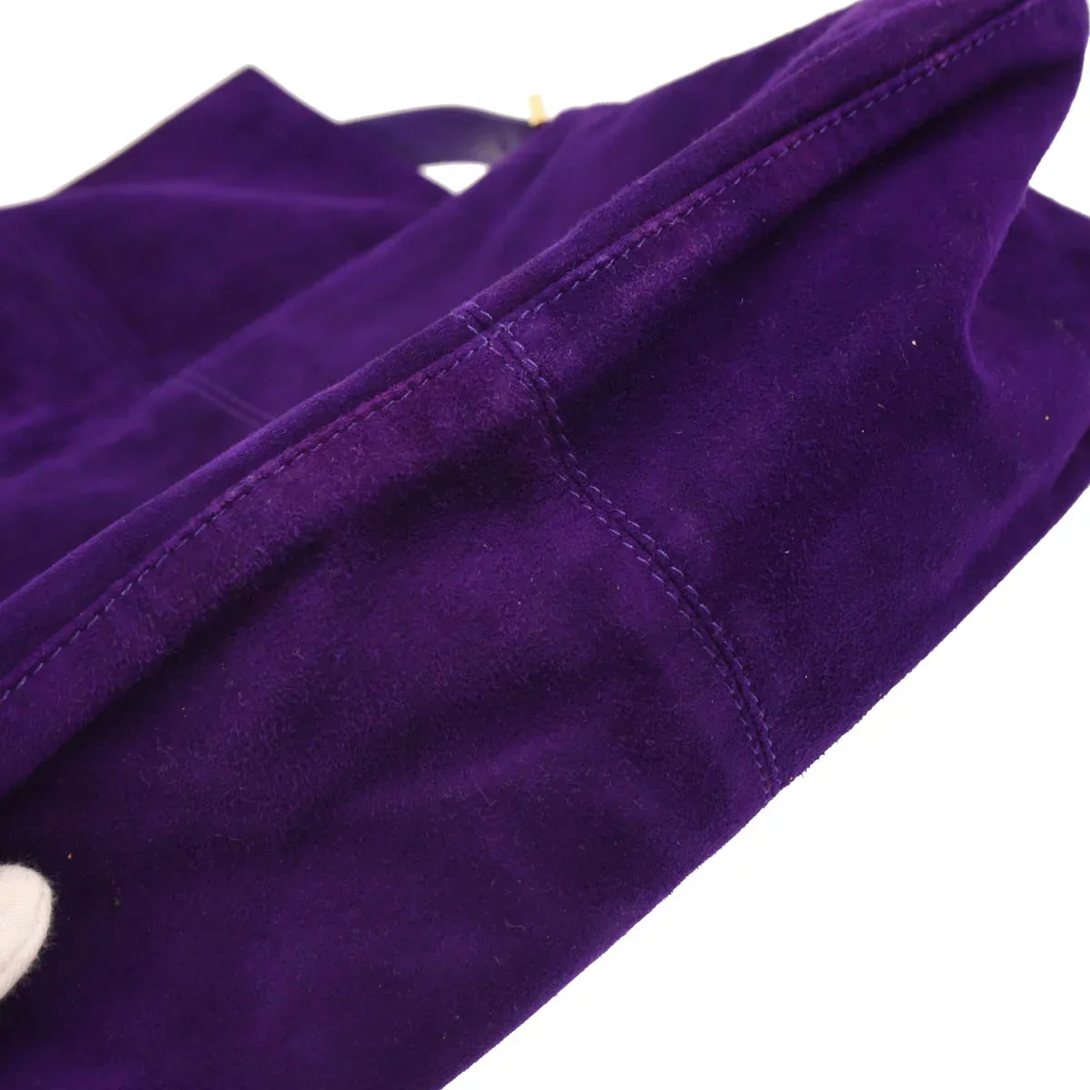 Fendi 2000 Purple Suede Mamma Baguette Handbag - Image 5