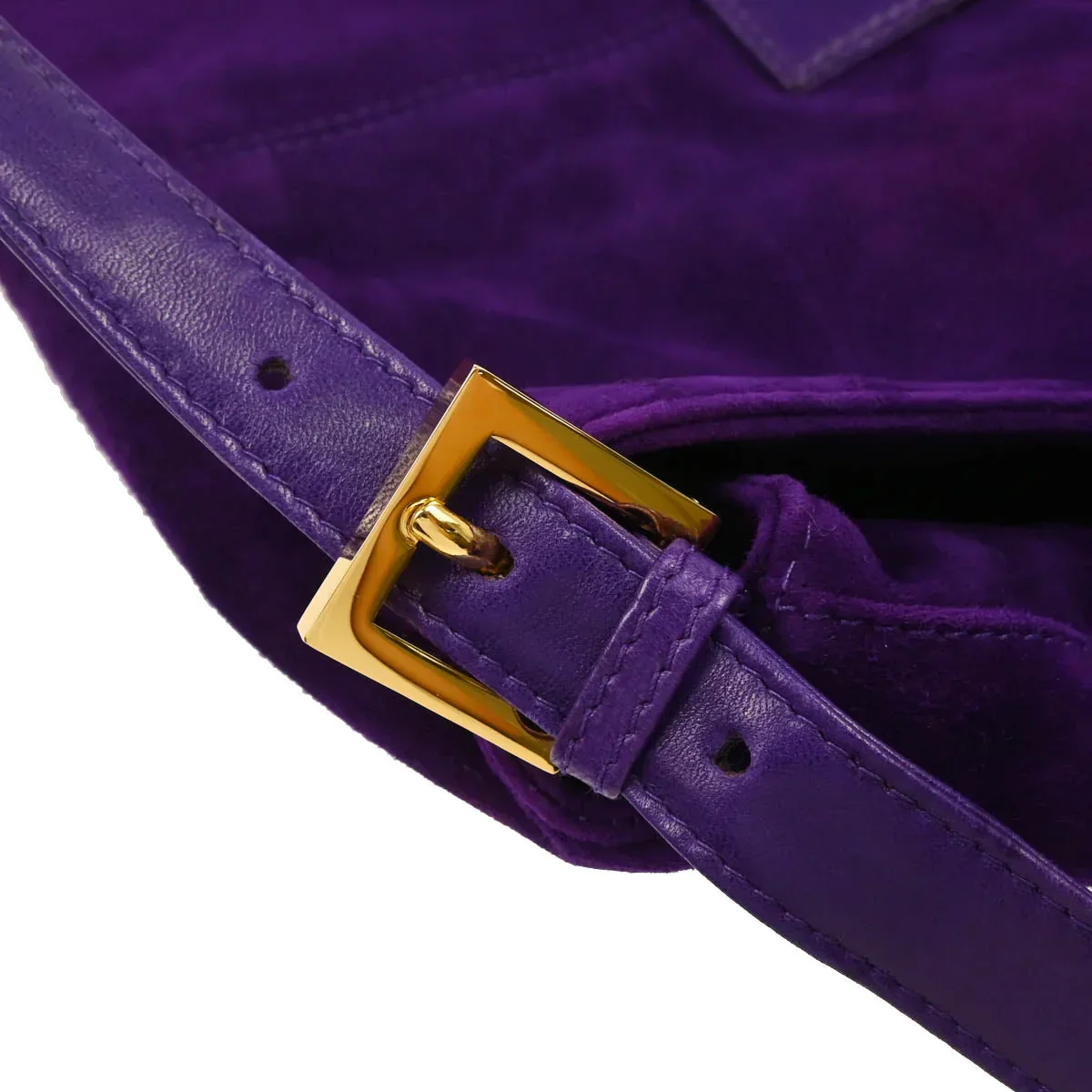 Fendi 2000 Purple Suede Mamma Baguette Handbag - Image 7