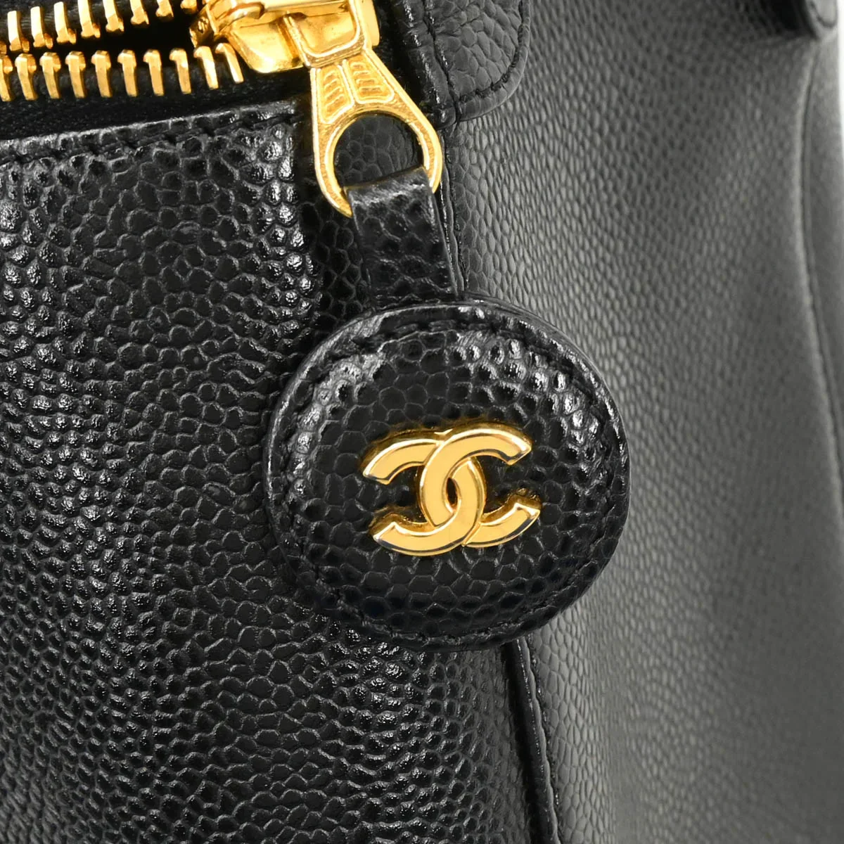 Chanel 2000-2001 Black Caviar Timeless Vanity Handbag - Image 7
