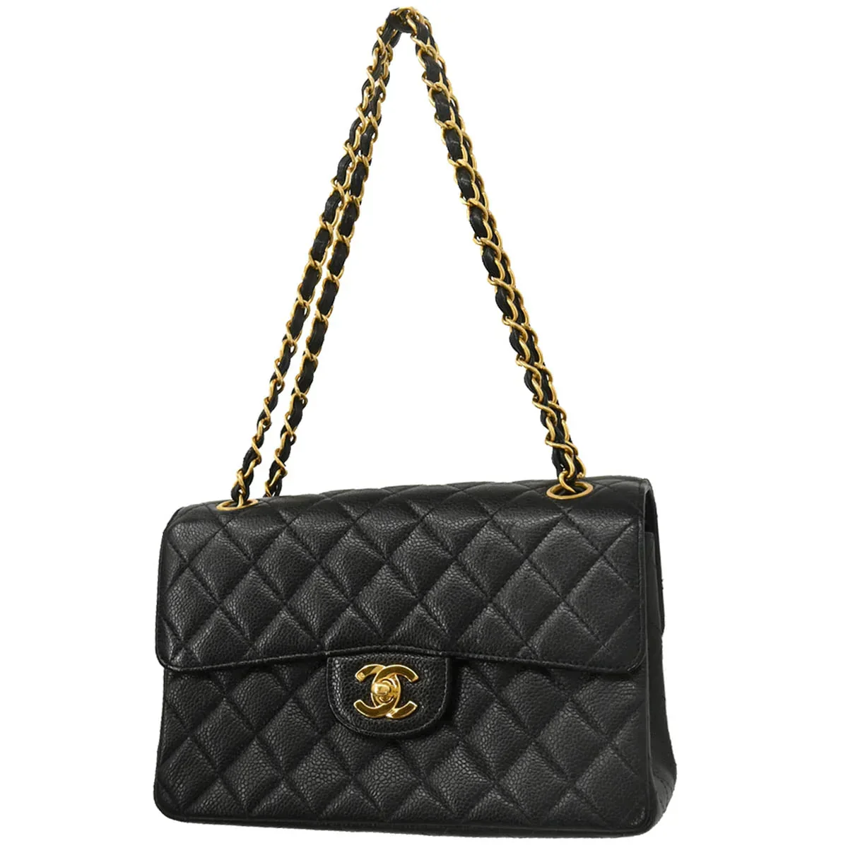 Chanel 1996-1997 Black Caviar Double Sided Classic Flap Shoulder Bag - Image 2