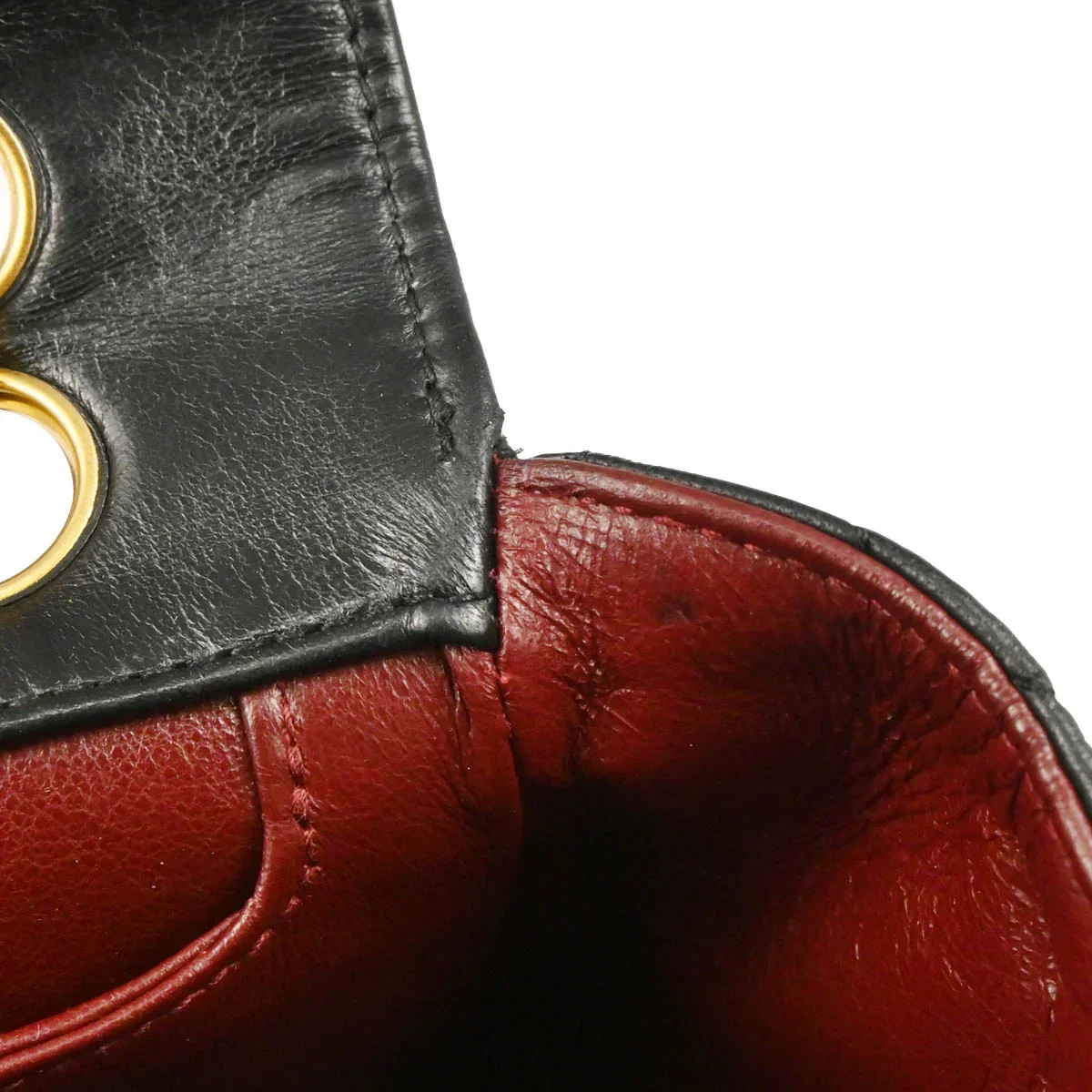 Chanel Black Lambskin Single Flap Shoulder Bag - Image 9