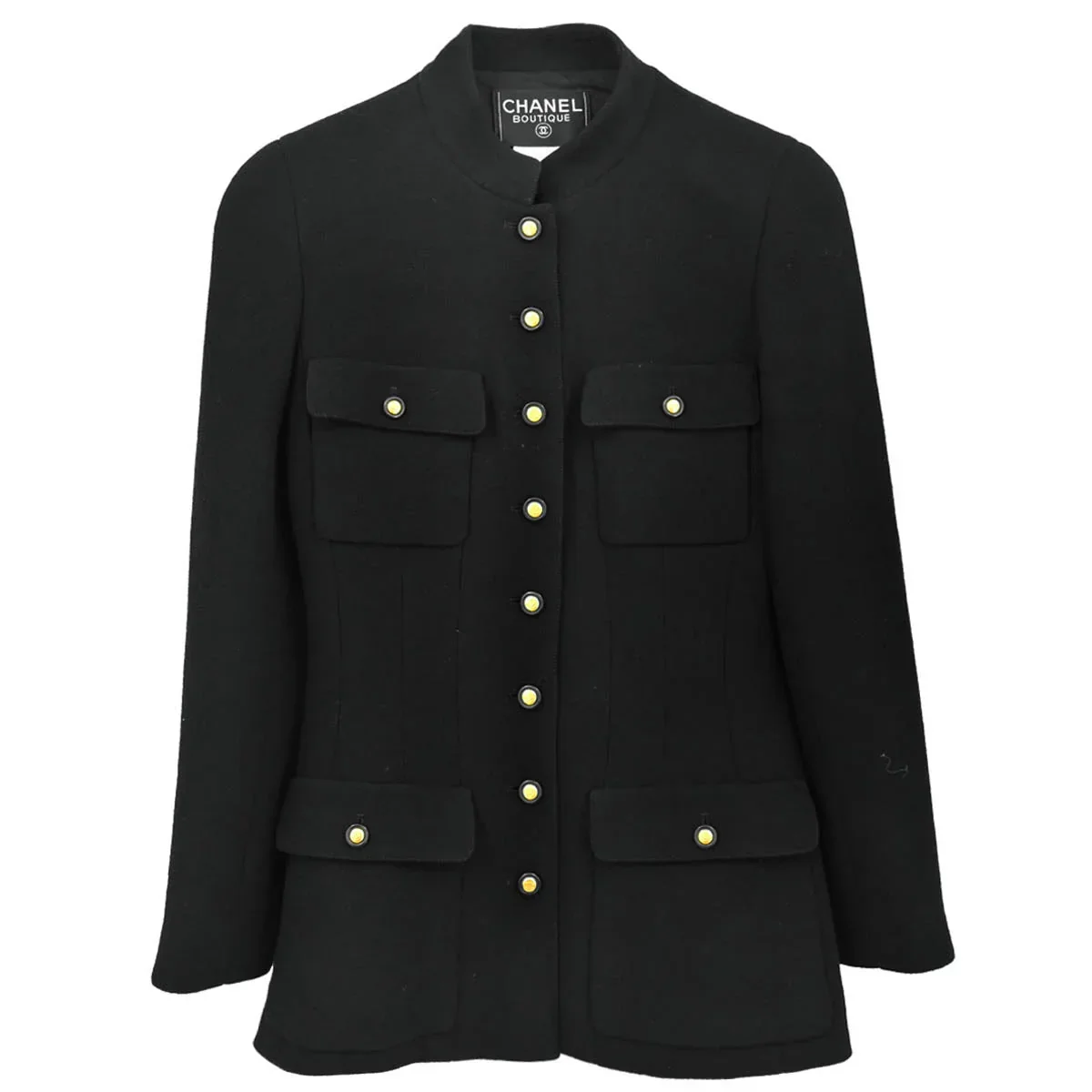 Chanel 1996 Single Breasted Jacket Black #38
