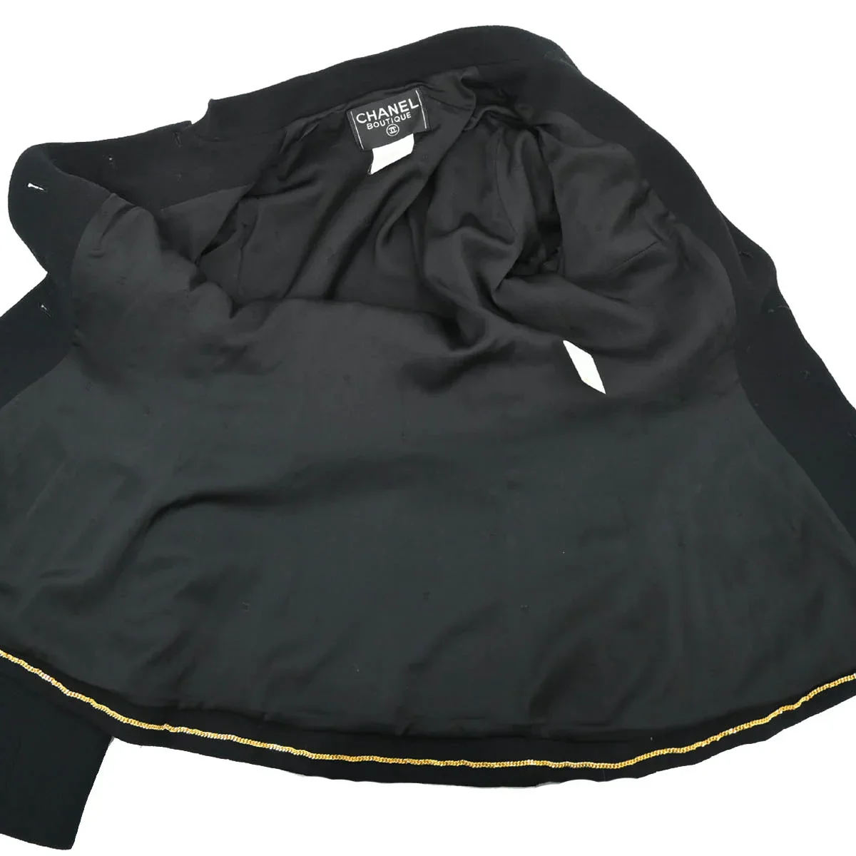 Chanel 1996 Single Breasted Jacket Black #38 - Image 3