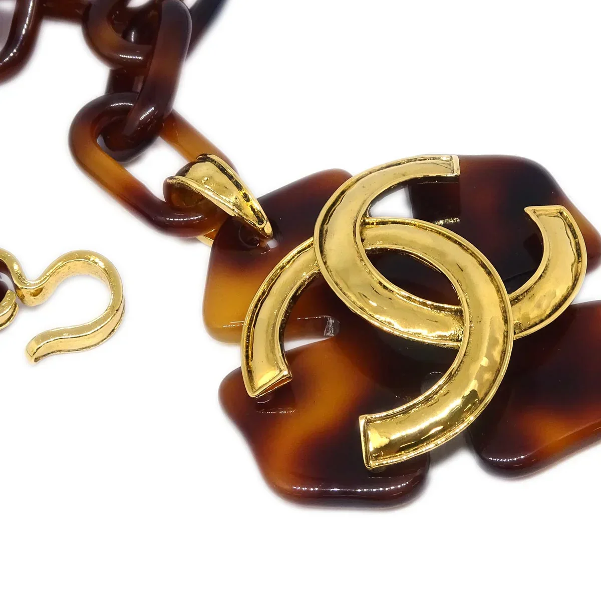 Chanel Acrylic Chain Belt Clover Brown 94P Small Good - Image 2