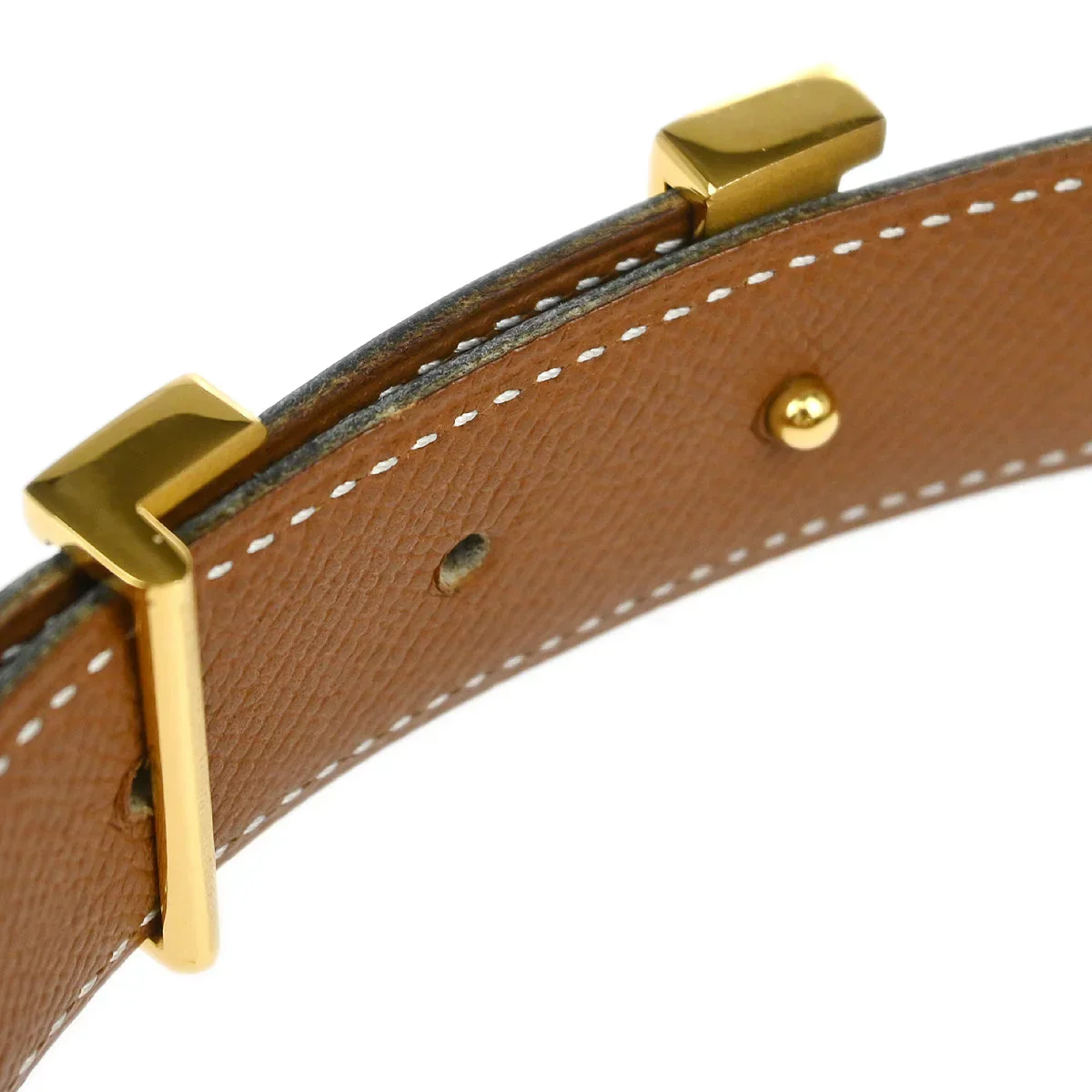 Hermes Black Box Calf Constance Reversible Belt #68 Small Good - Image 5